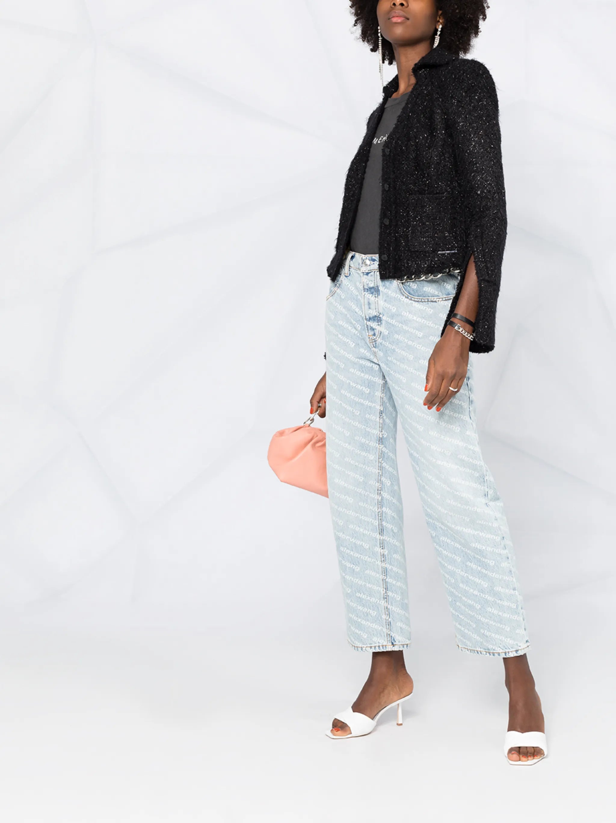 chain-trimmed fitted jacket