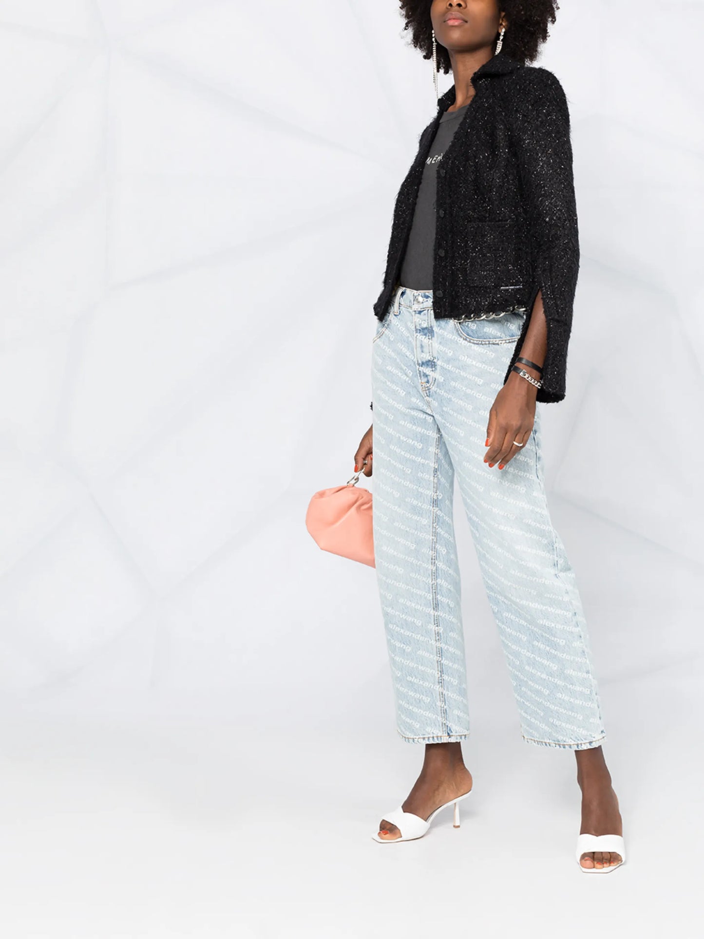 chain-trimmed fitted jacket