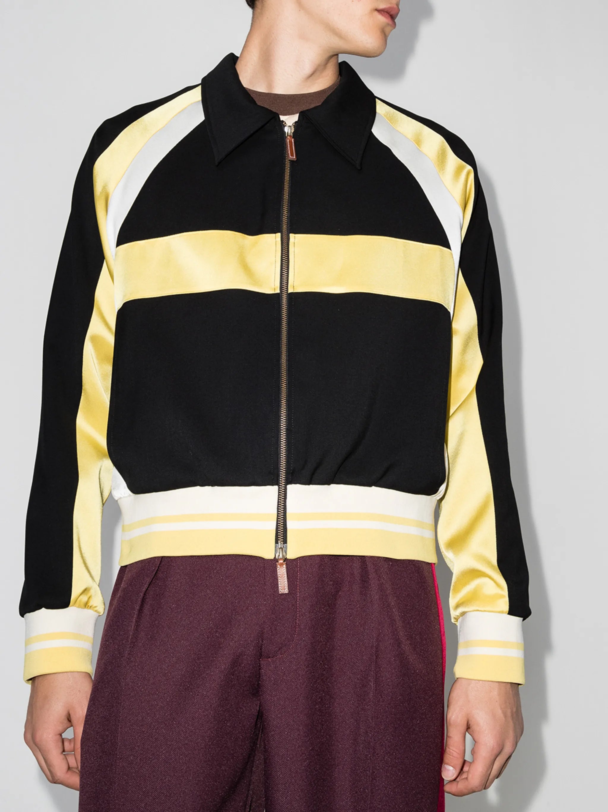 Isaacs panelled bomber jacket