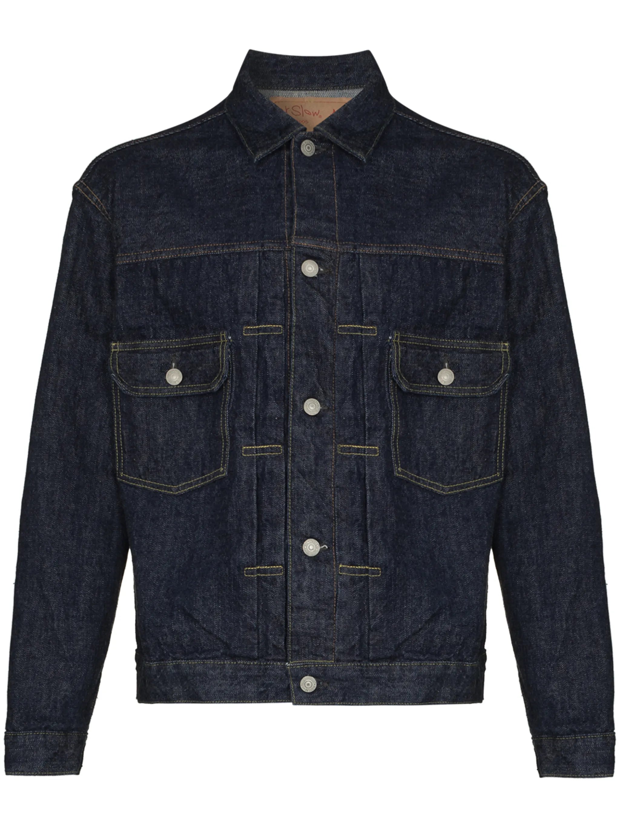 contrast-stitched denim jacket