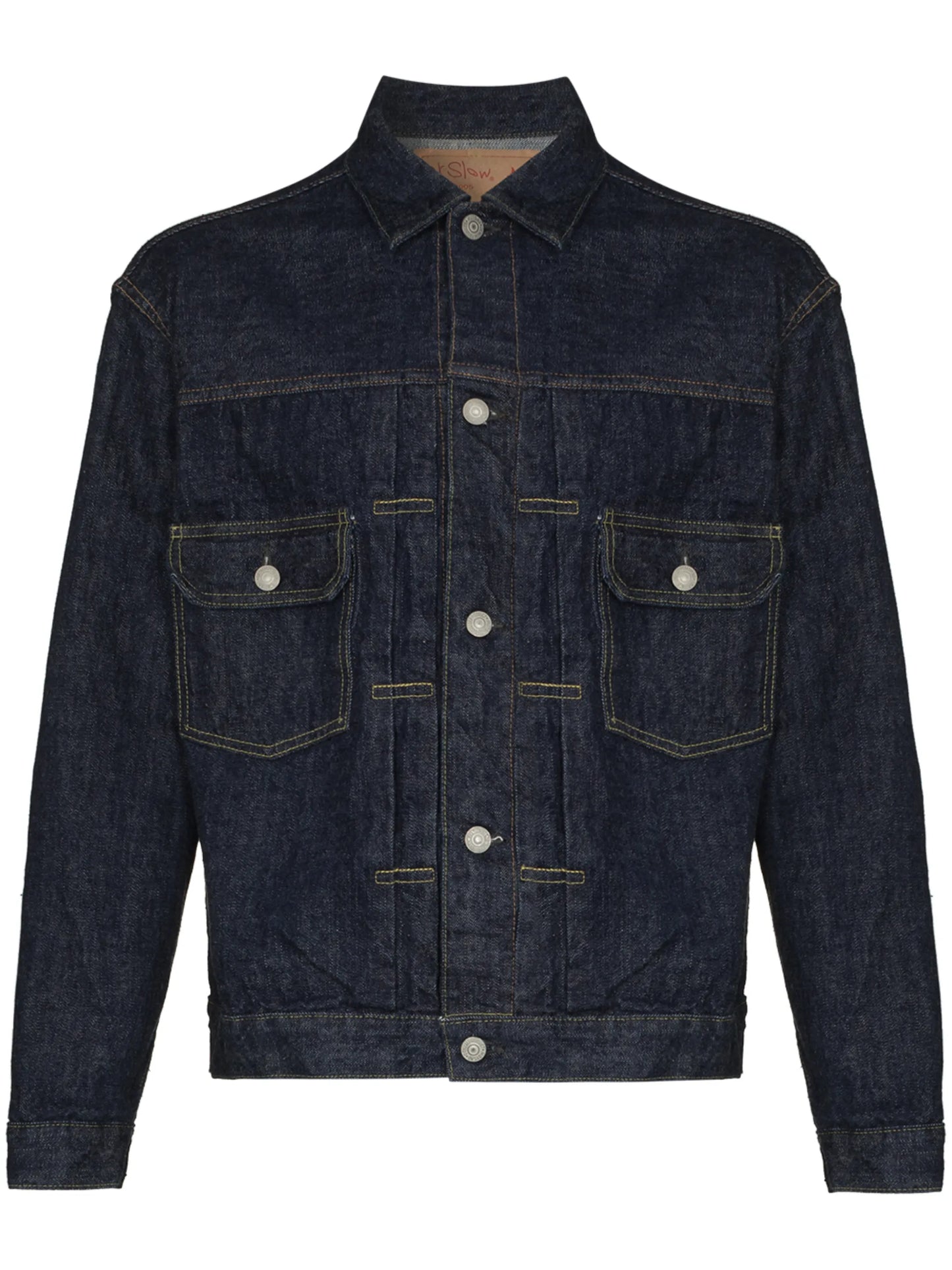 contrast-stitched denim jacket