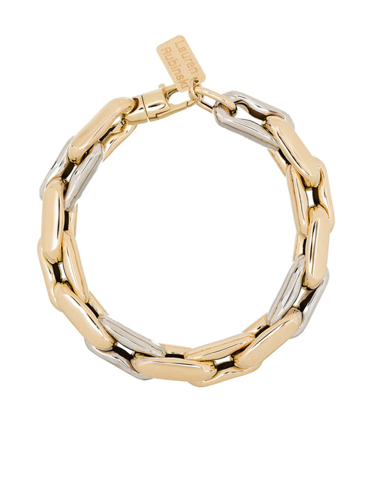 14kt gold two-tone chain-link bracelet
