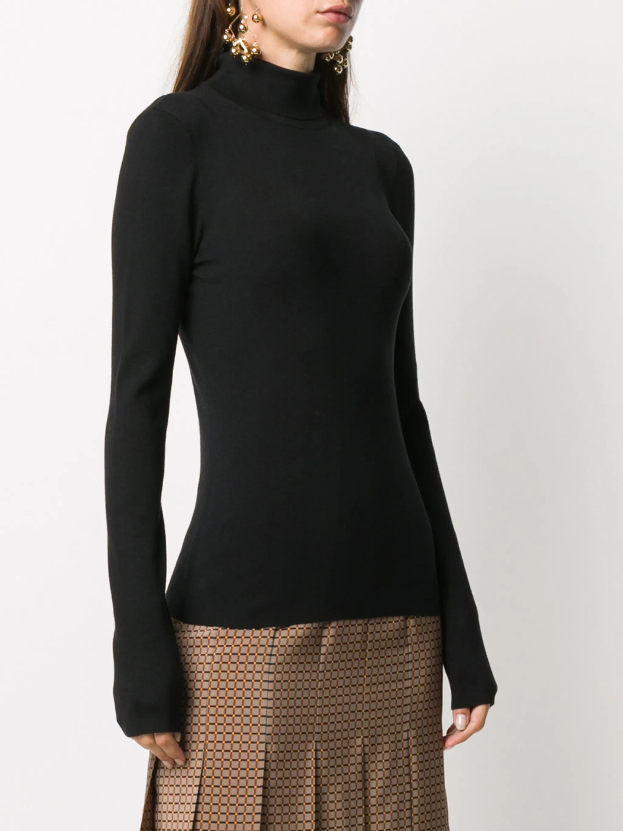 silk stretch turtleneck jumper