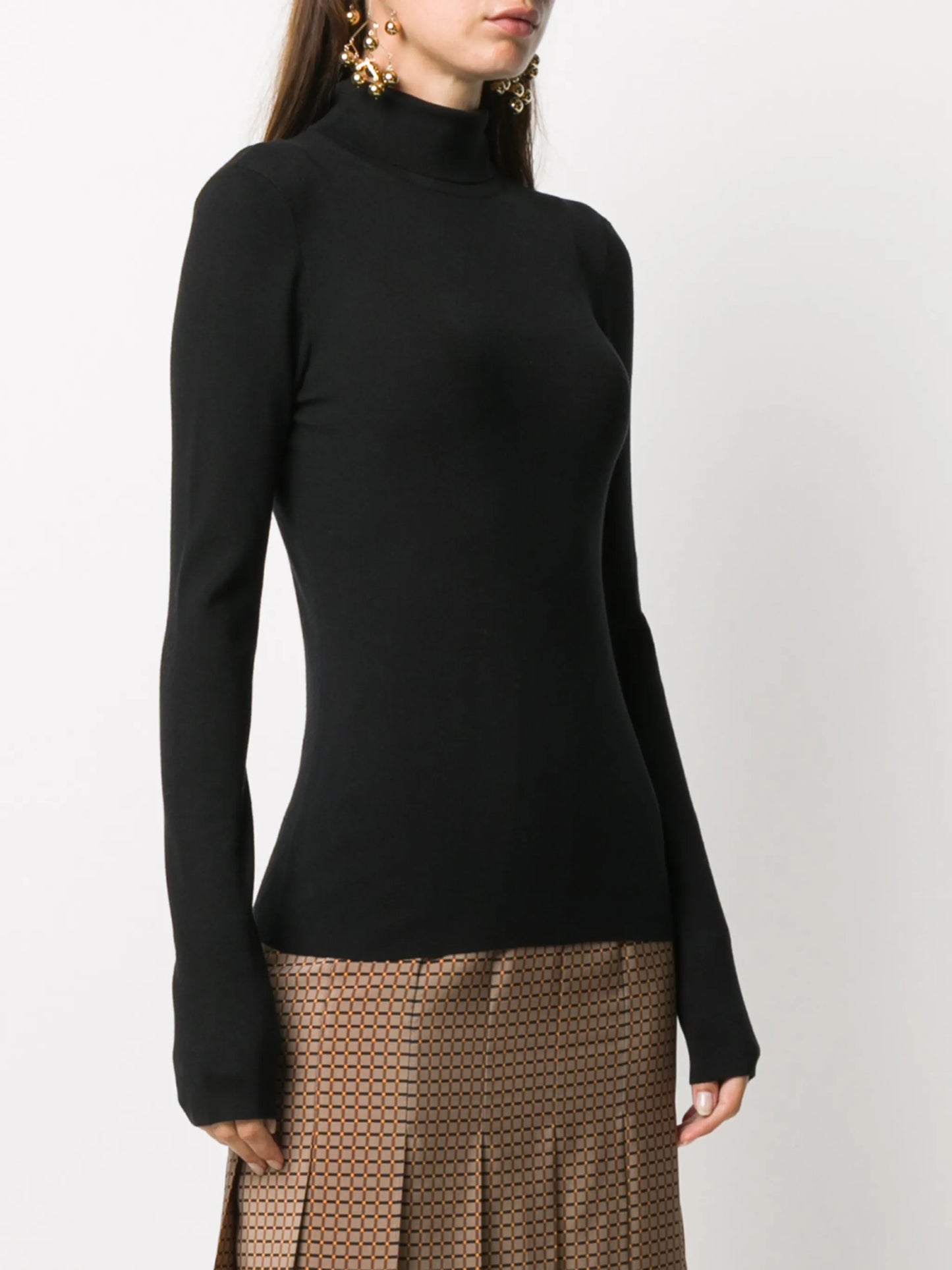 silk stretch turtleneck jumper