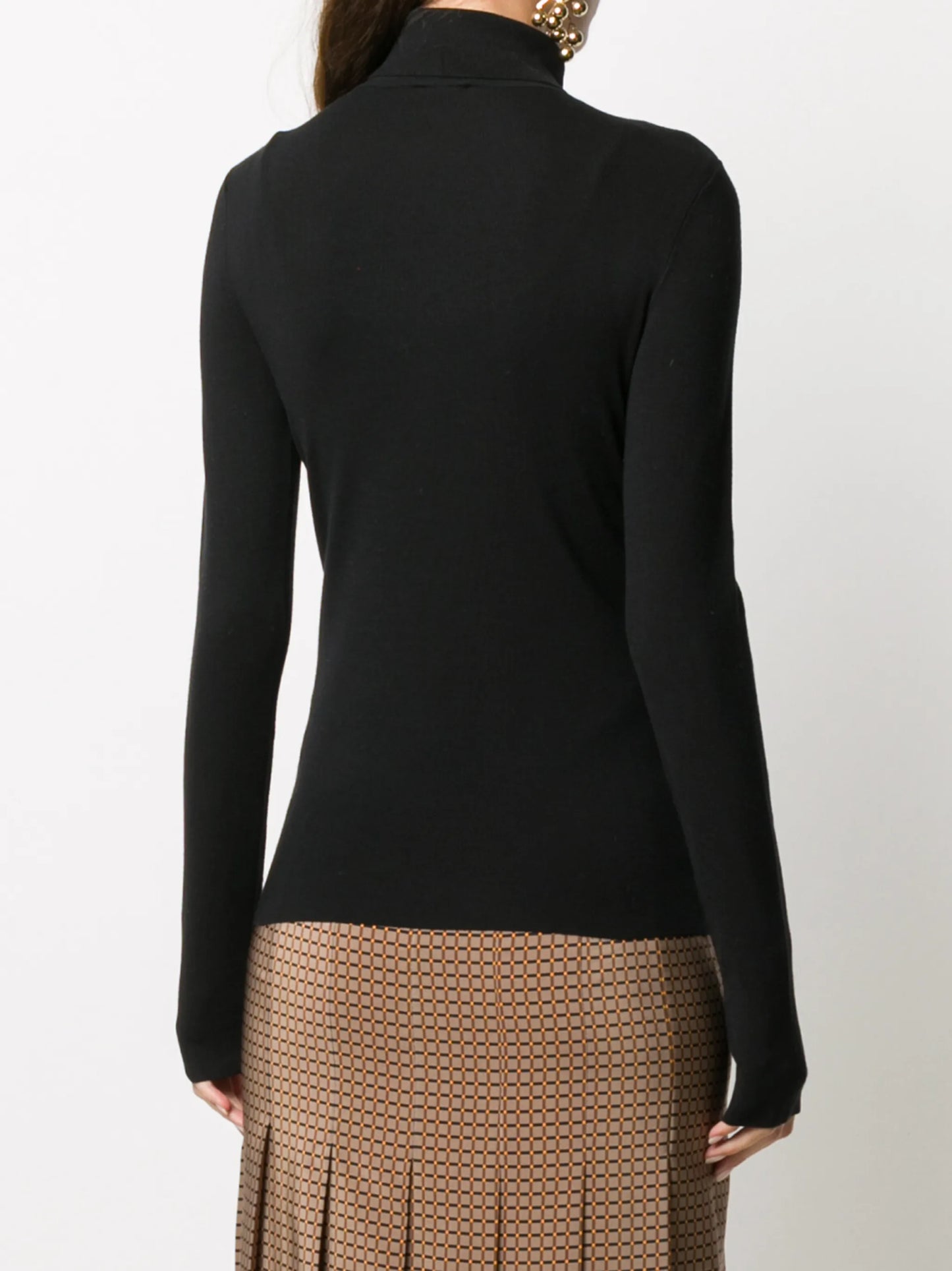 silk stretch turtleneck jumper