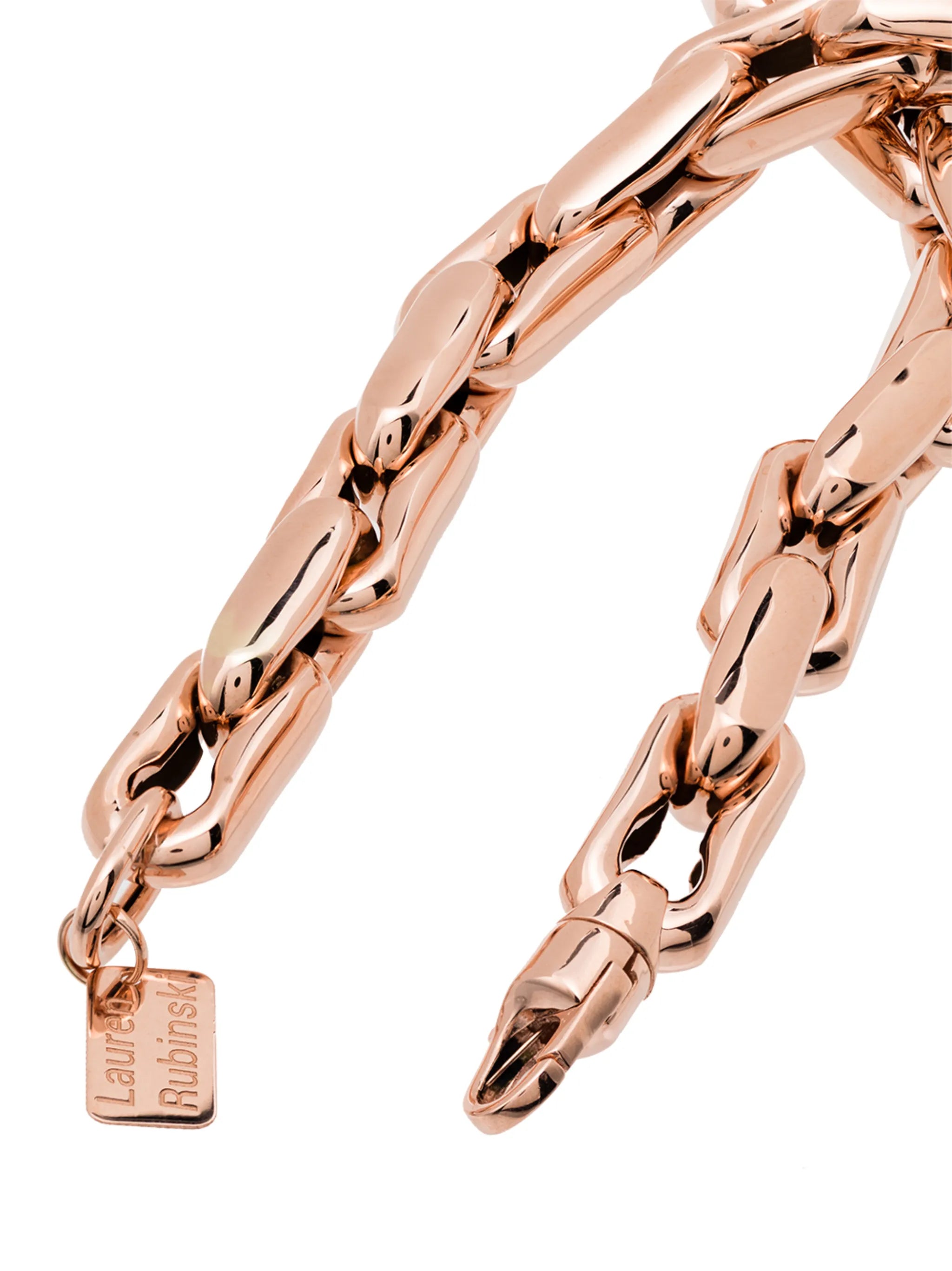 14kt rose gold chain-link necklace