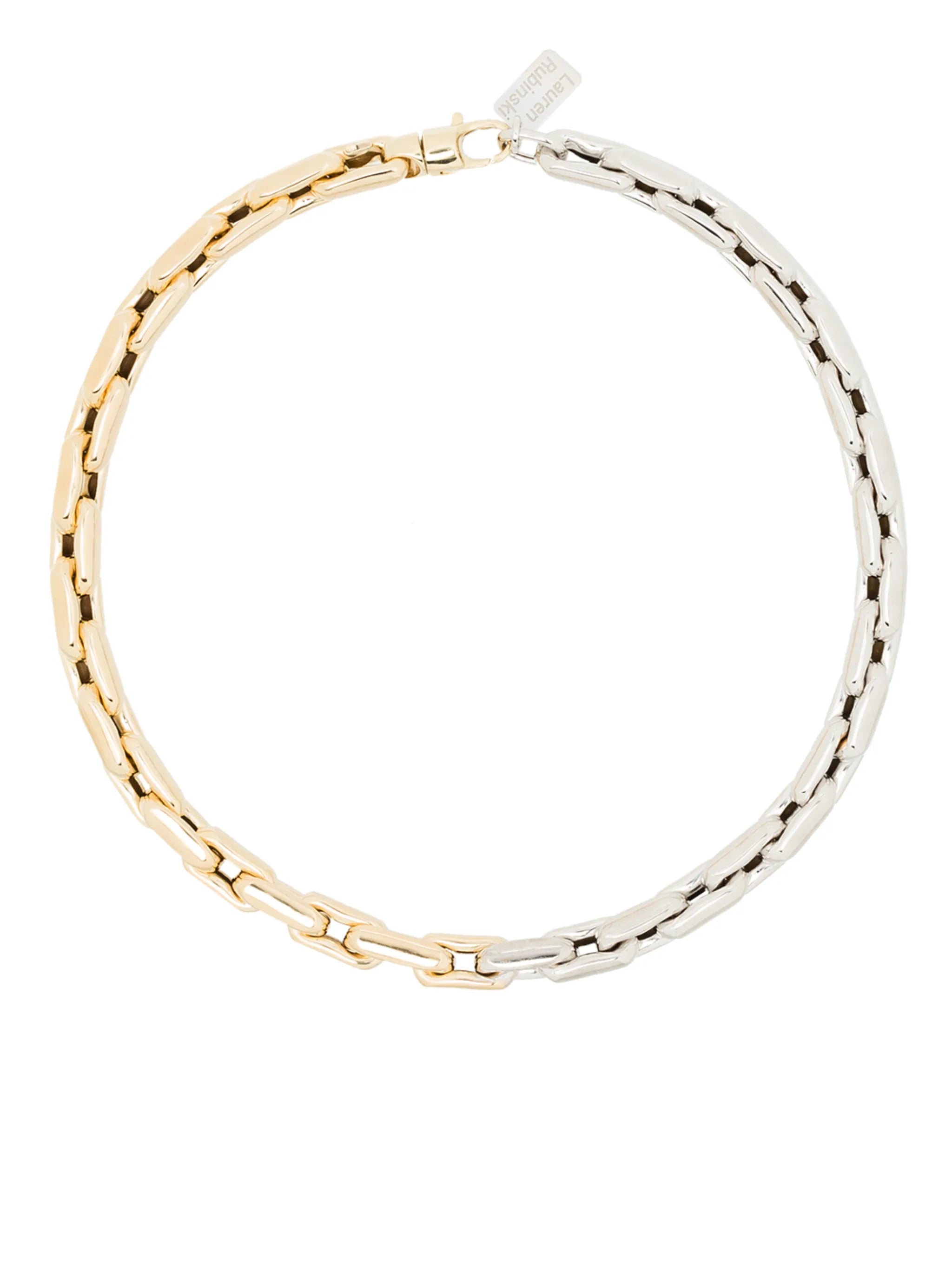 14kt gold square-link choker