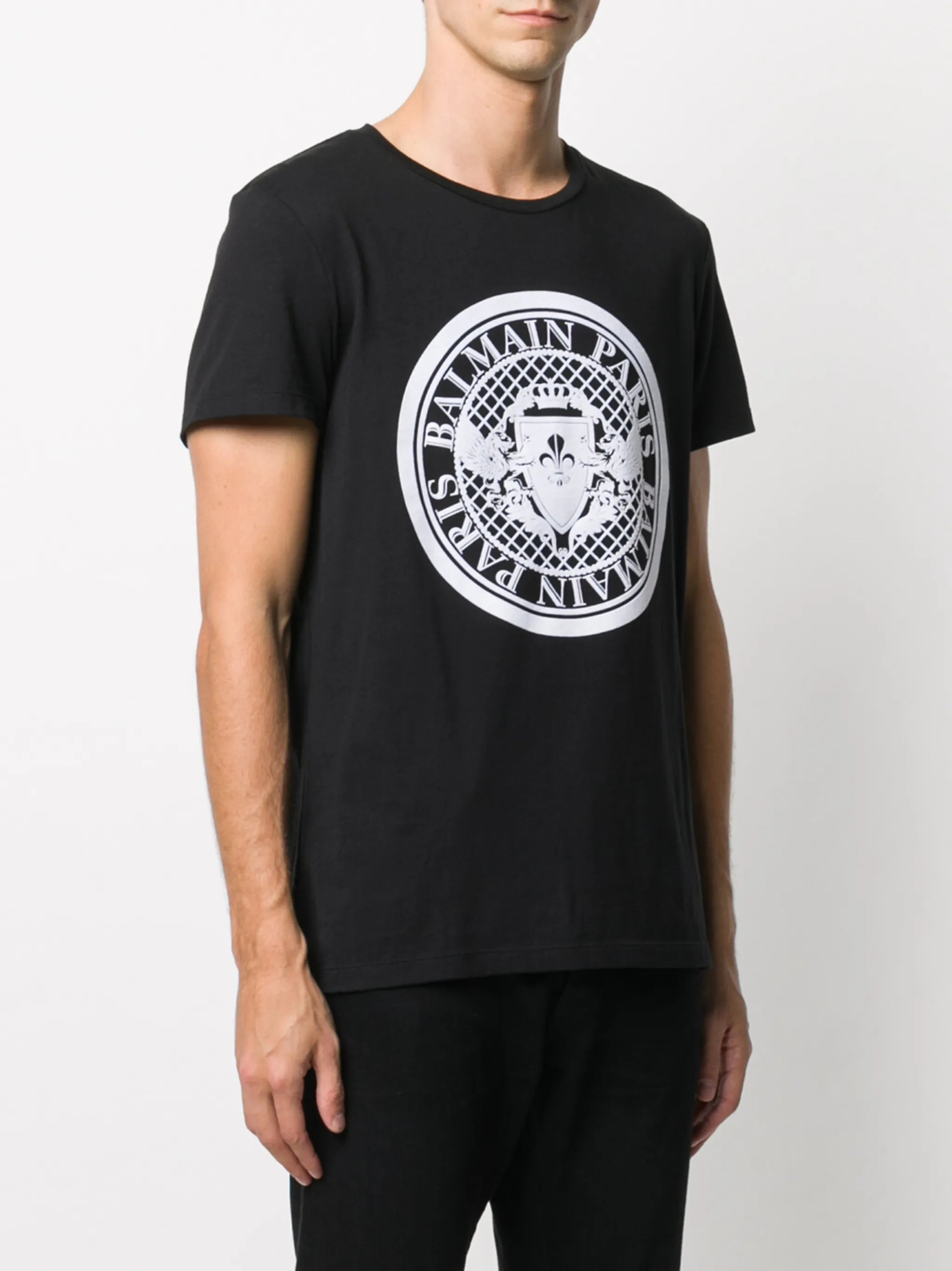 flocked coin T-shirt
