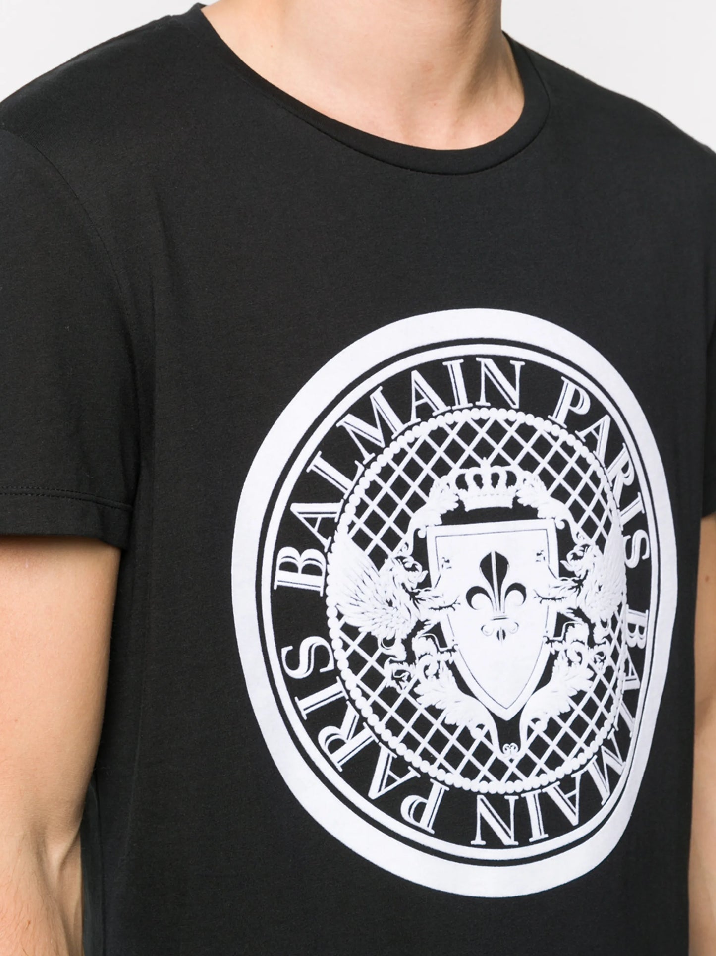 flocked coin T-shirt