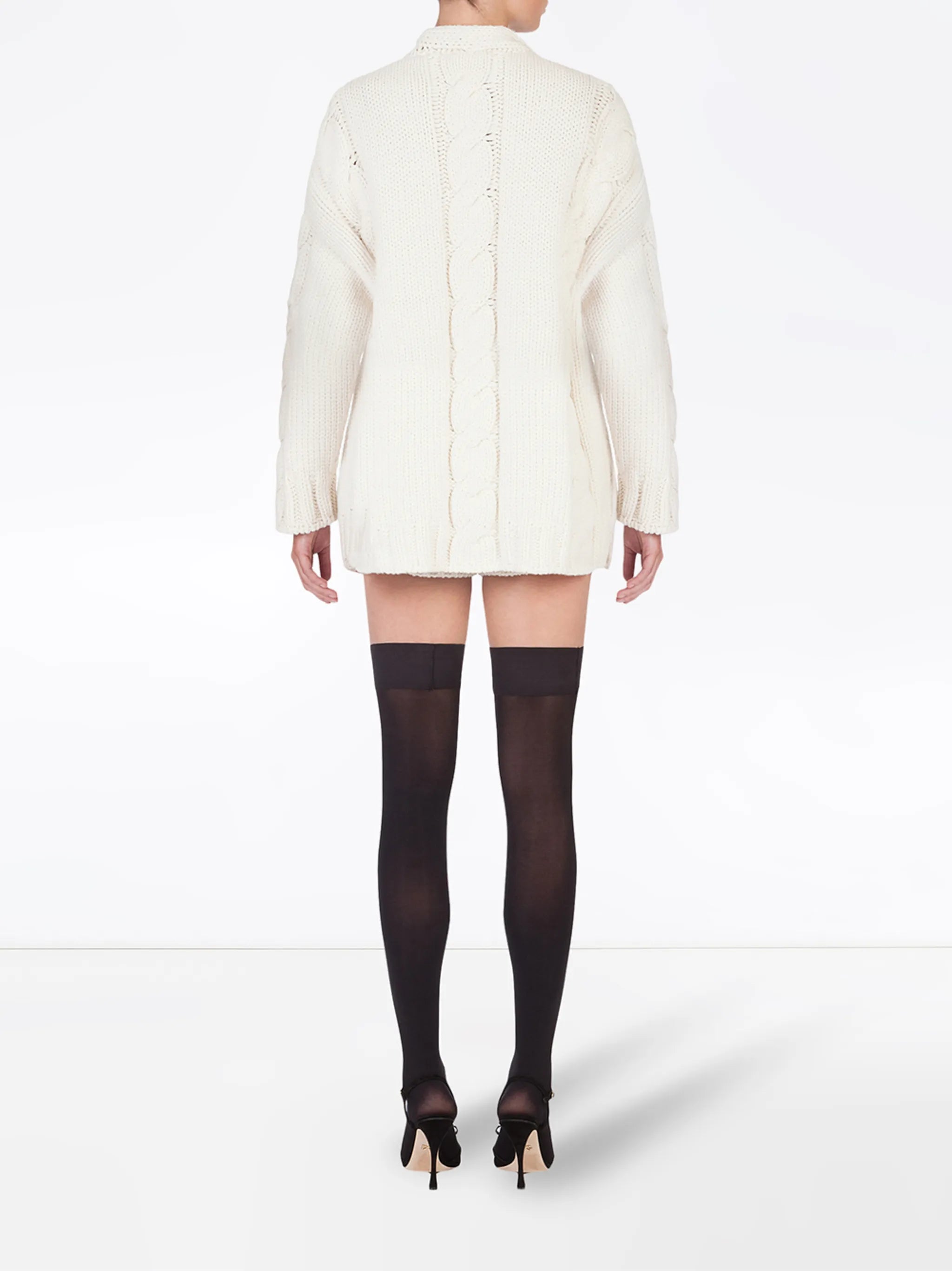 cable-knit wool cardigan