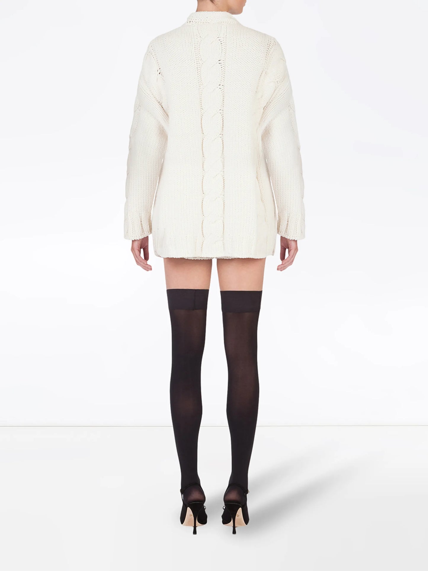 cable-knit wool cardigan