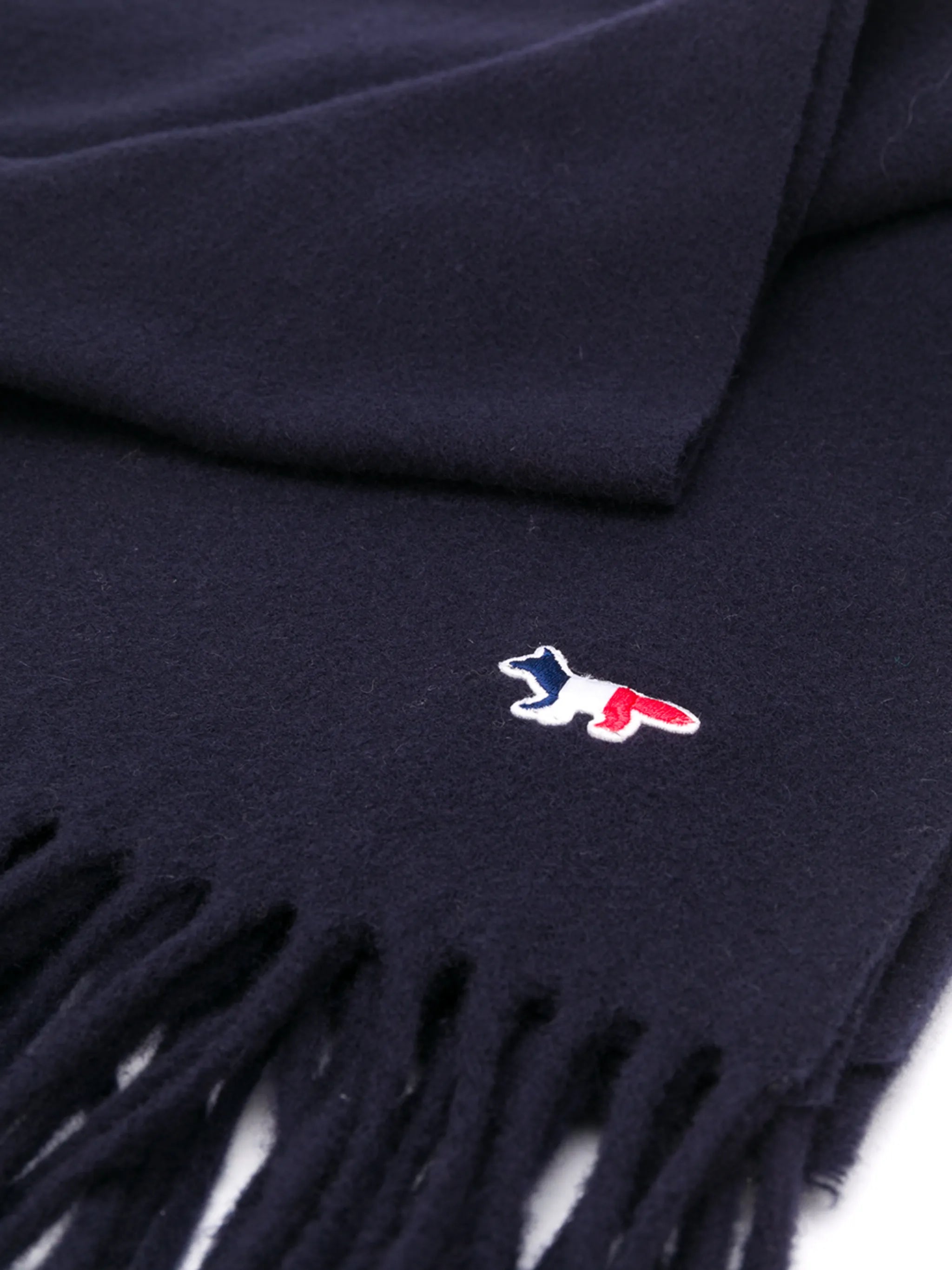 embroidered-logo wool scarf