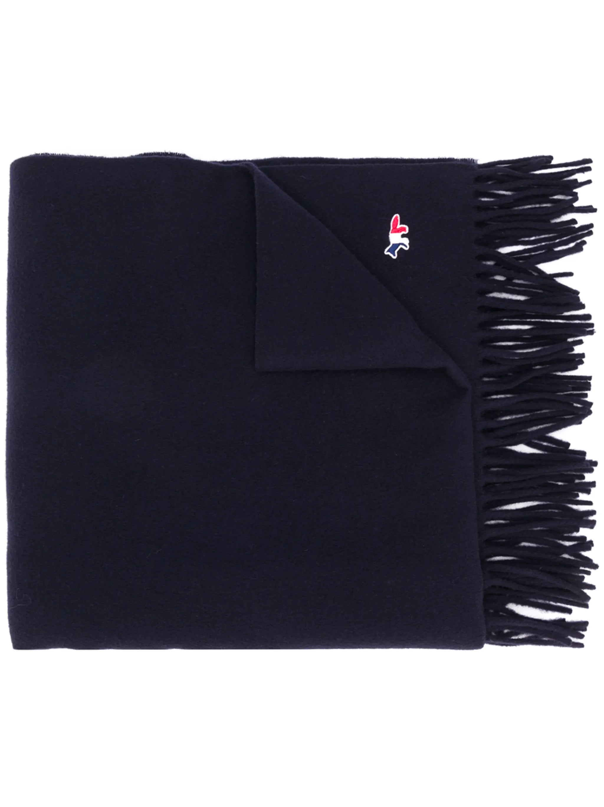 embroidered-logo wool scarf