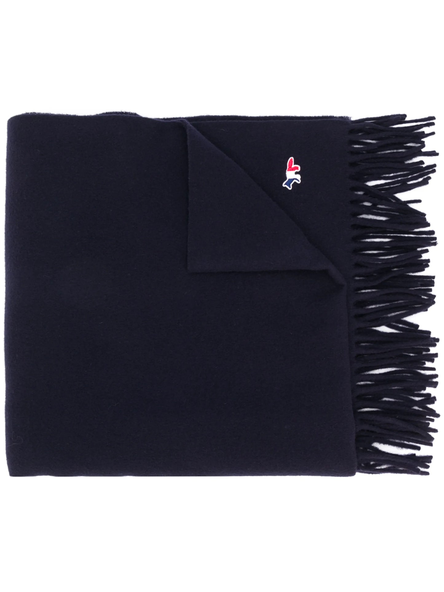 embroidered-logo wool scarf