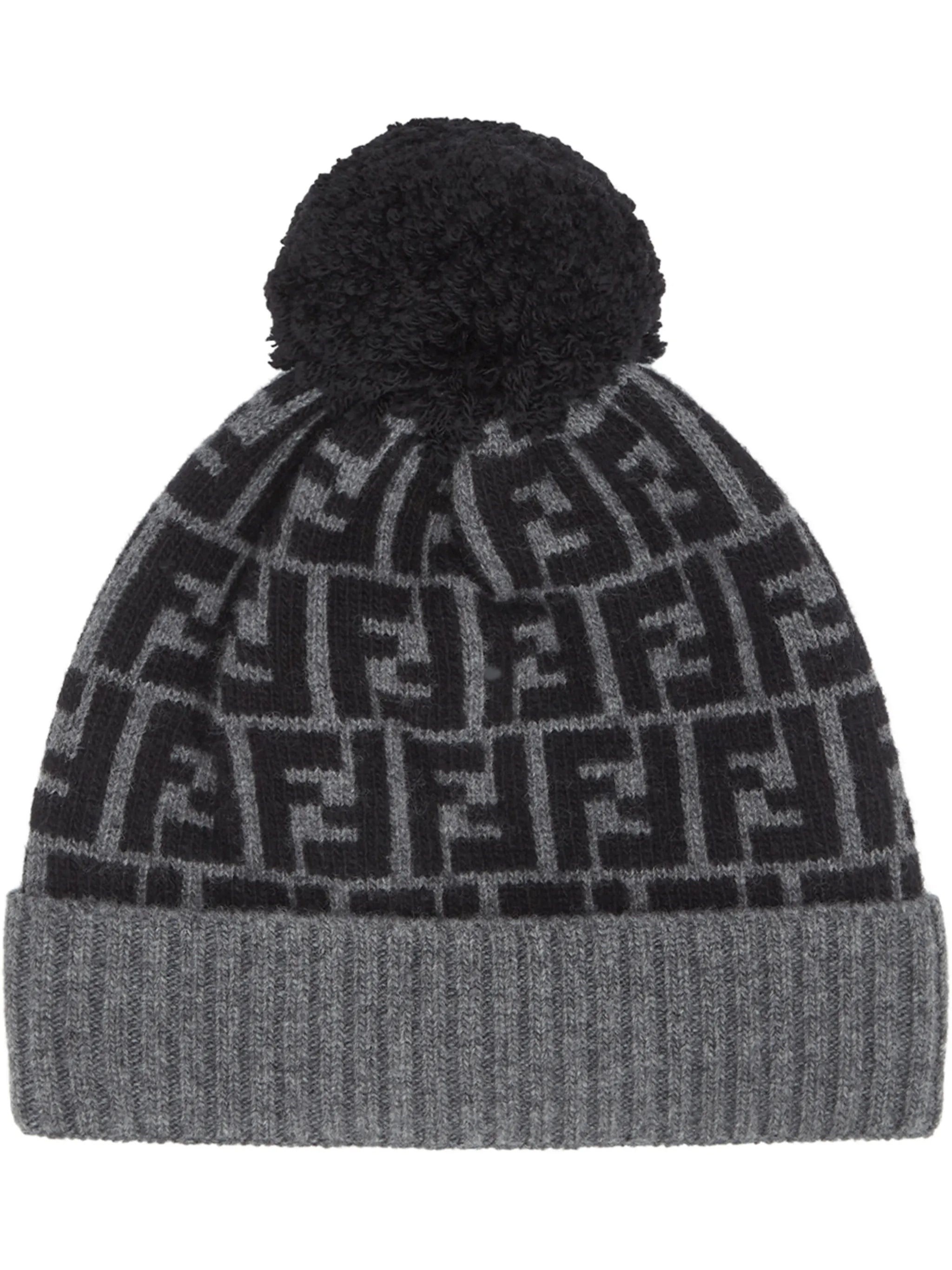 FF pattern pompom beanie