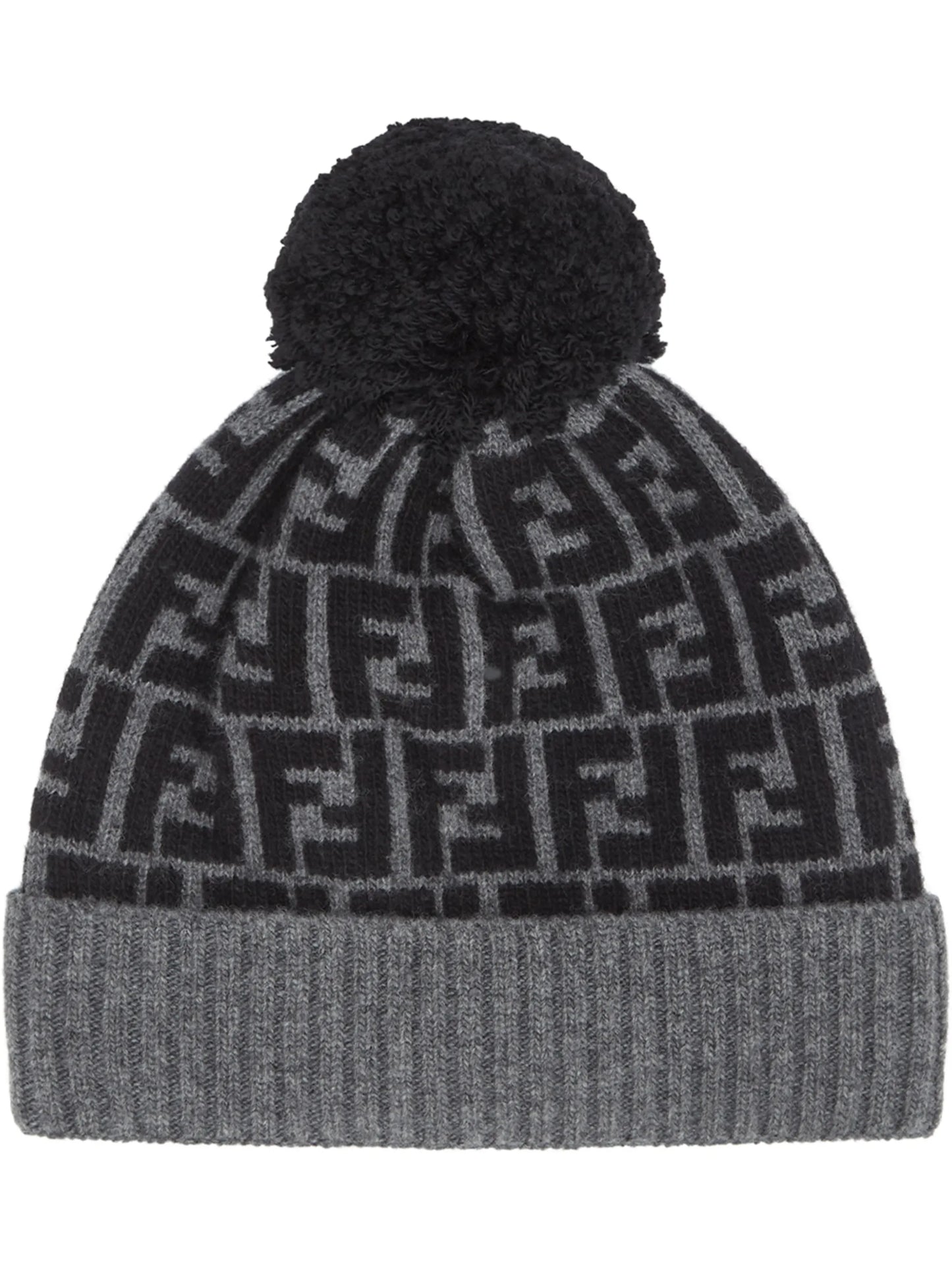 FF pattern pompom beanie