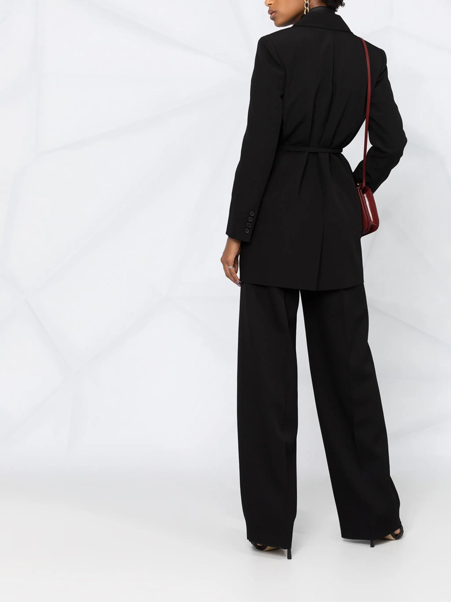 tie-waist wool blazer