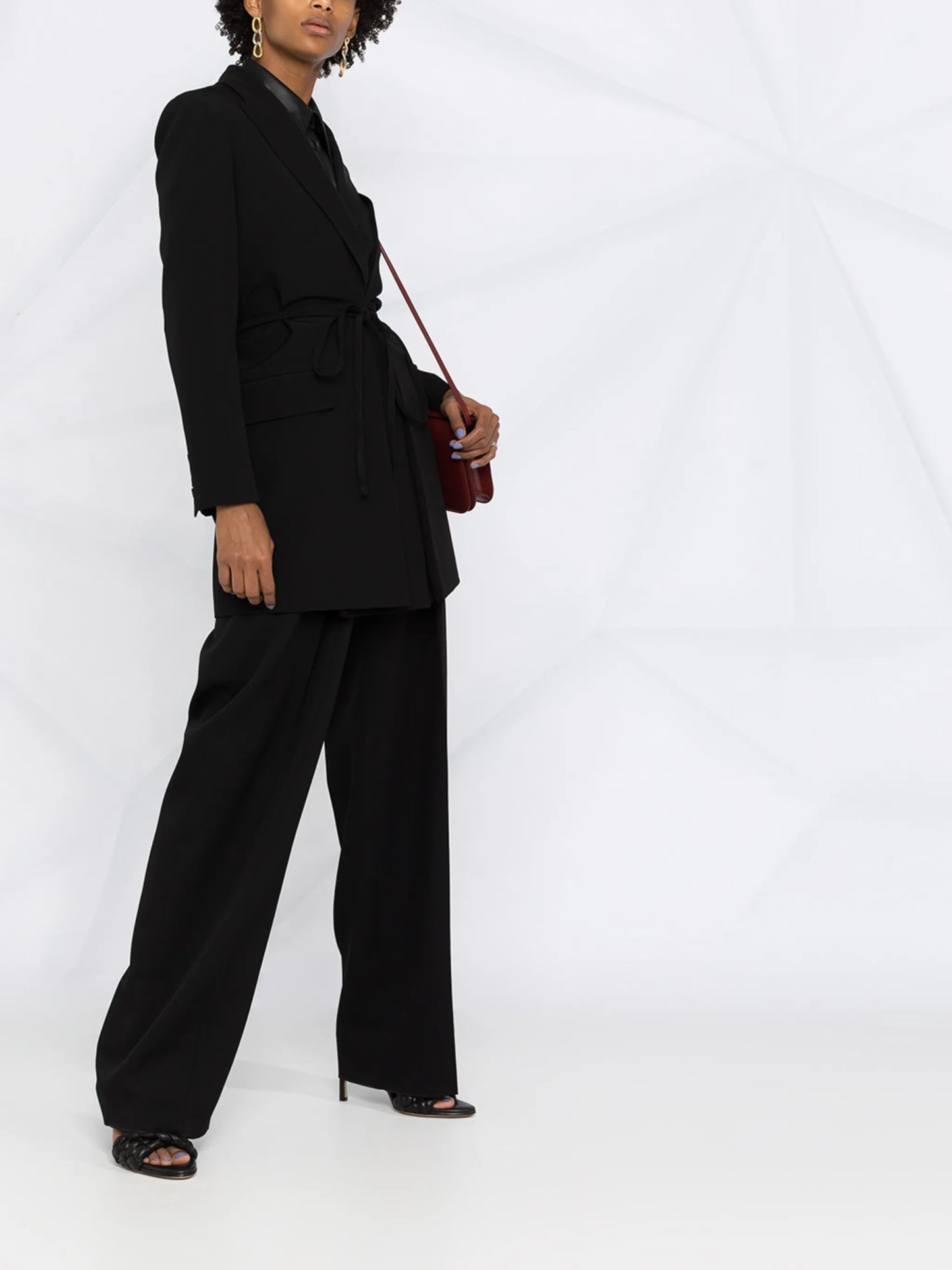 tie-waist wool blazer