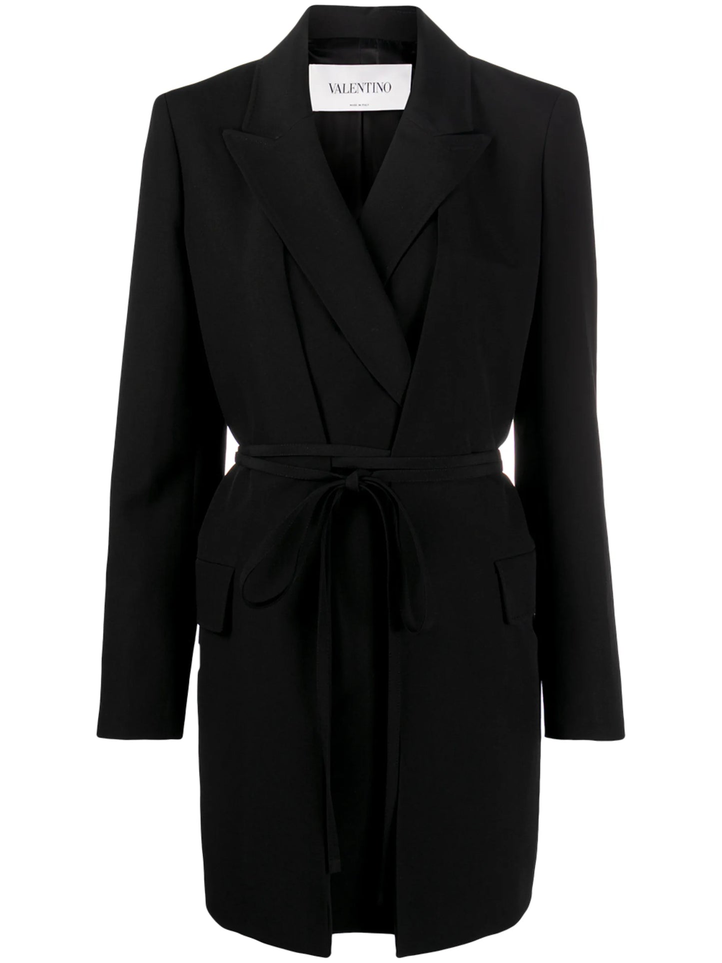 tie-waist wool blazer
