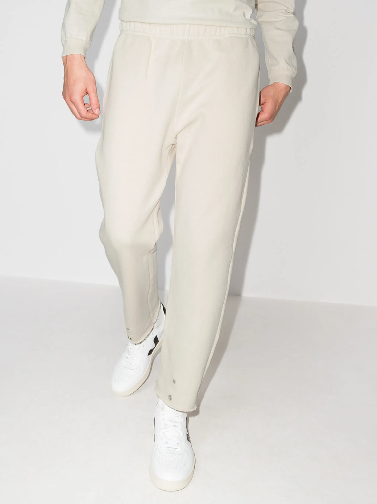 snap-button cotton track pants
