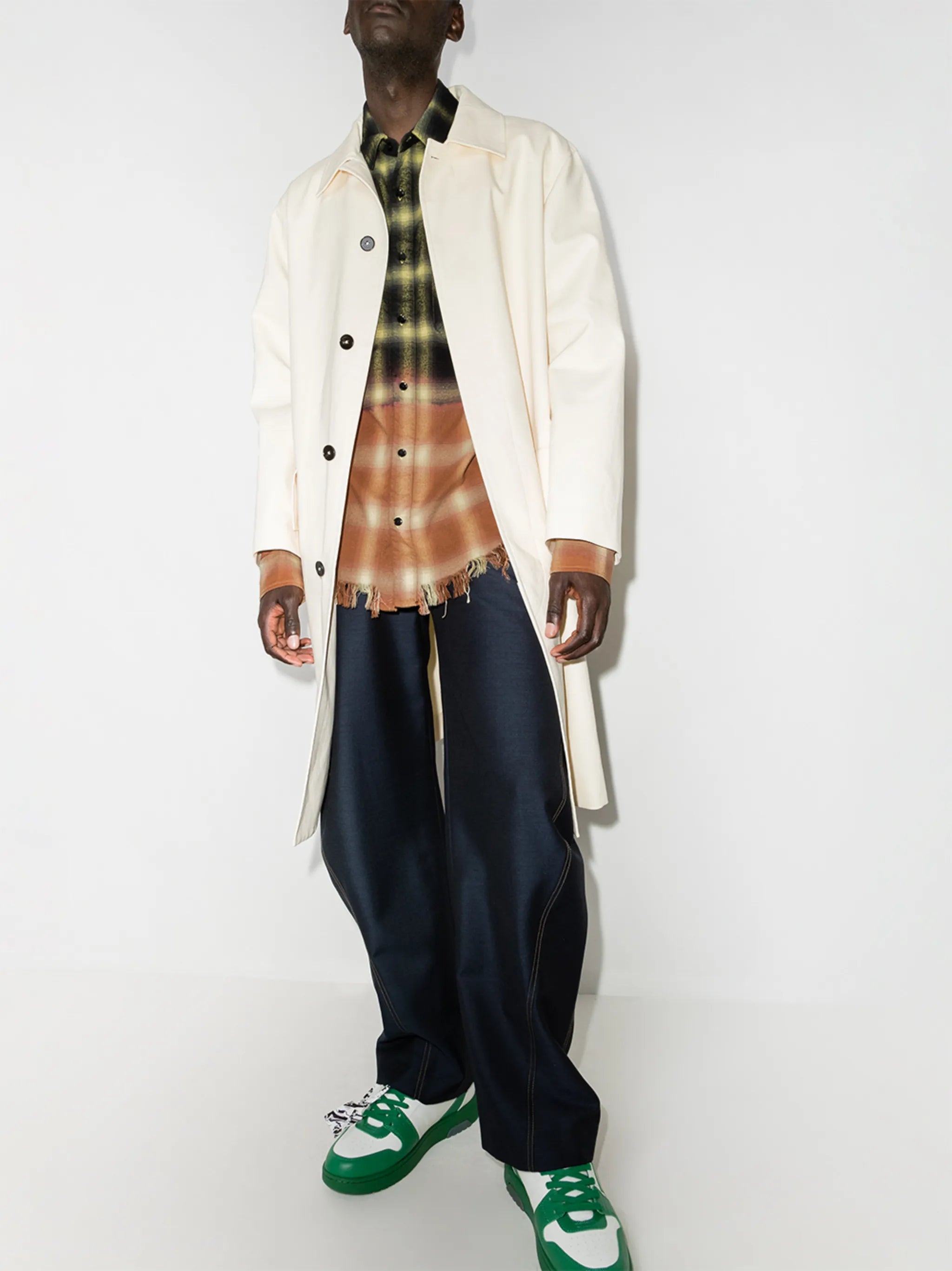 gradient-effect checked shirt