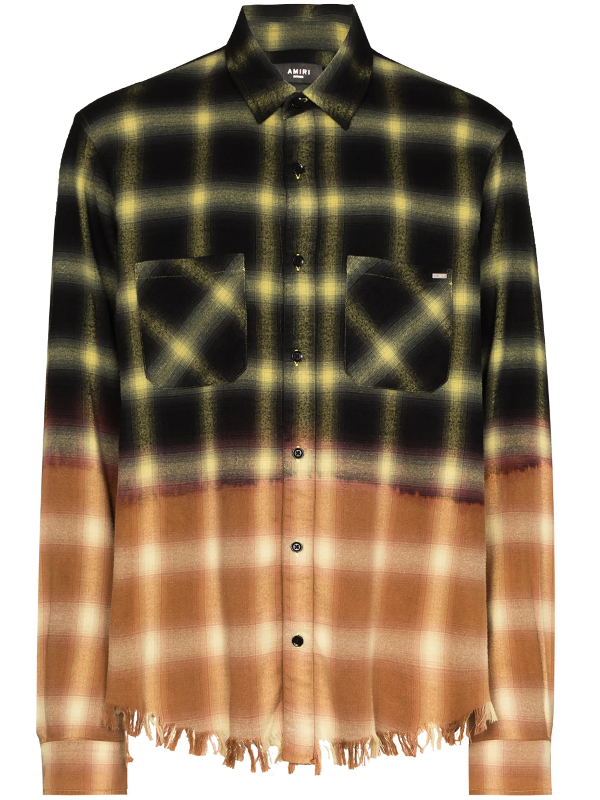 gradient-effect checked shirt