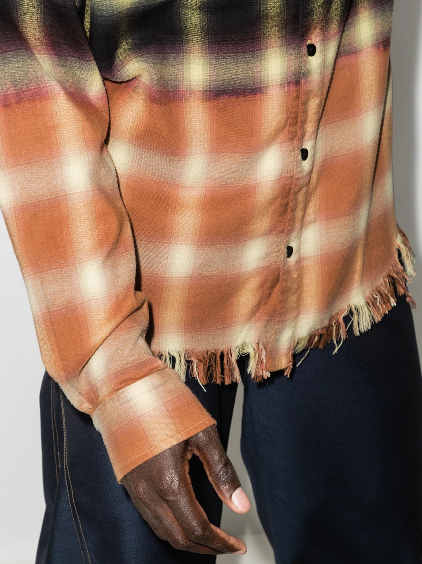 gradient-effect checked shirt