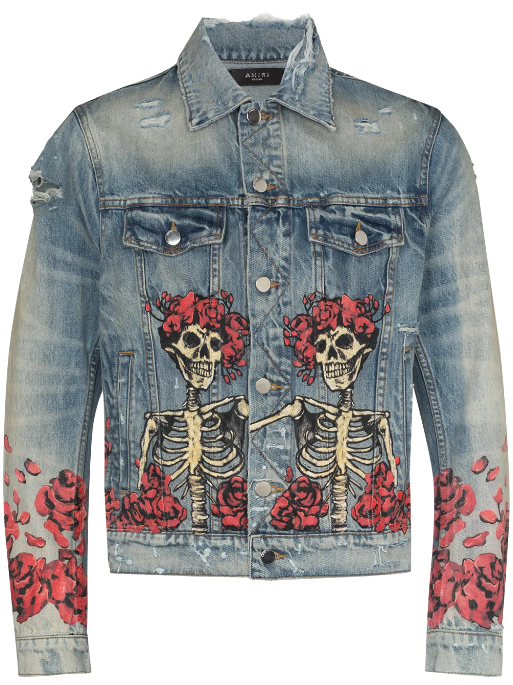 graphic print denim jacket
