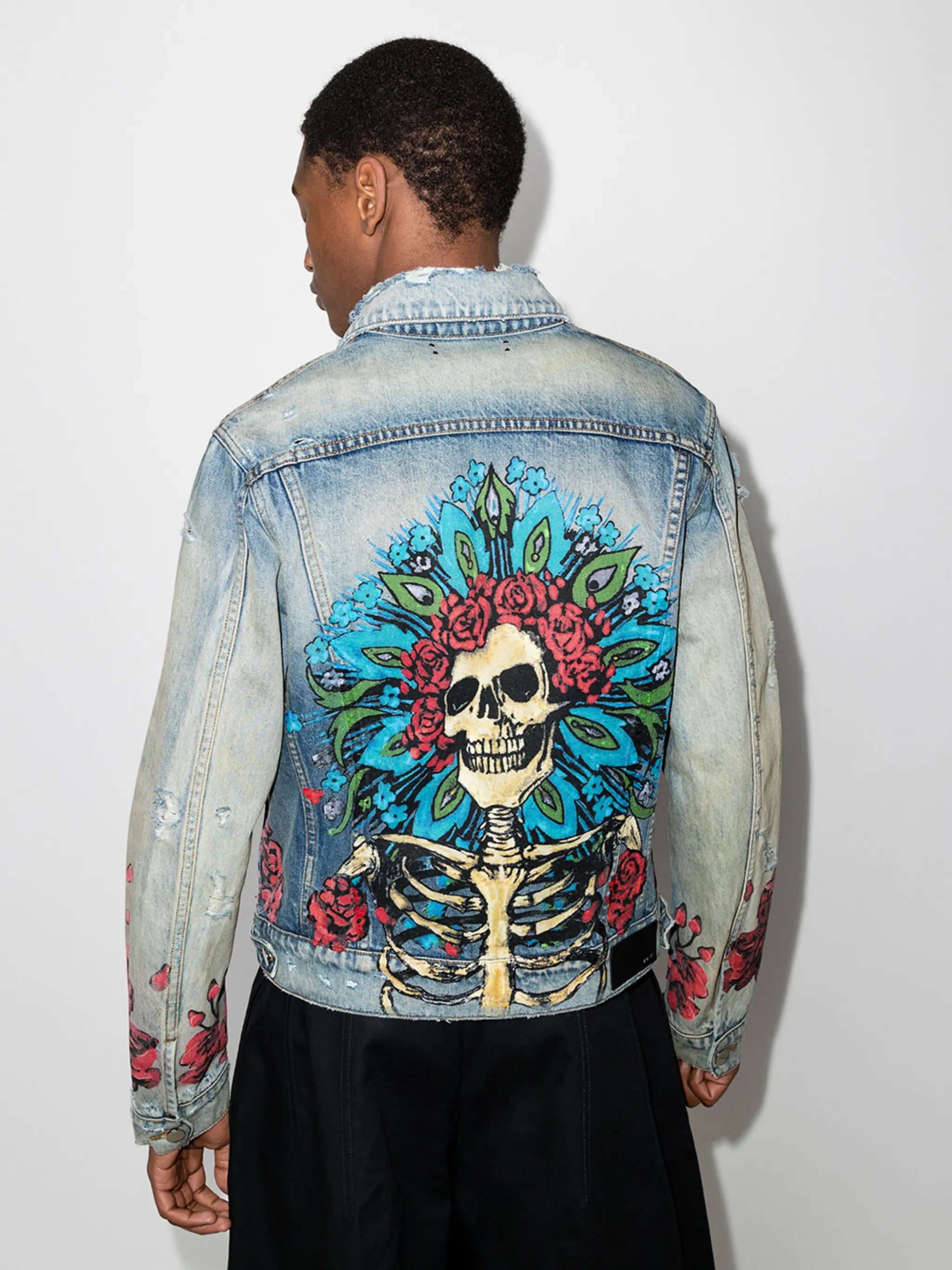graphic print denim jacket