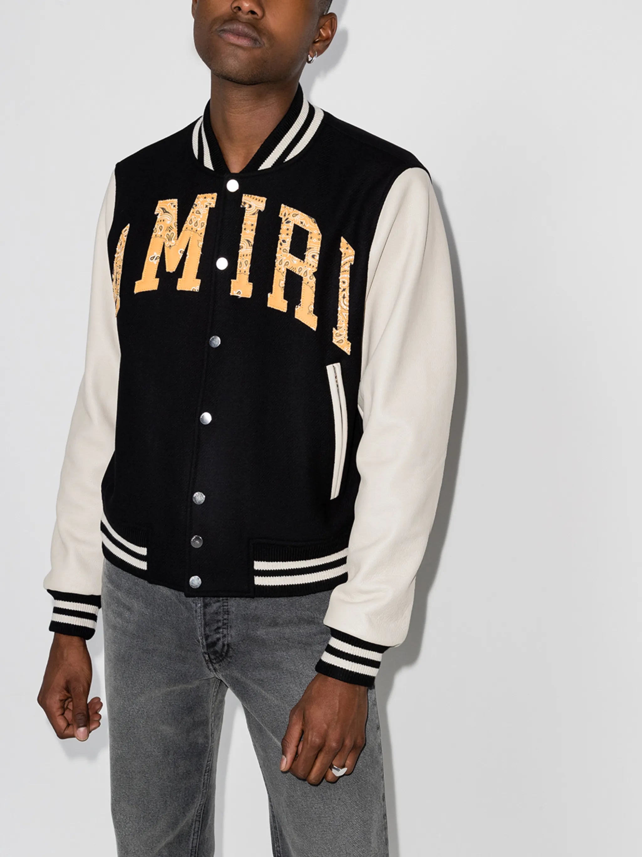 logo-appliqué varsity bomber jacket