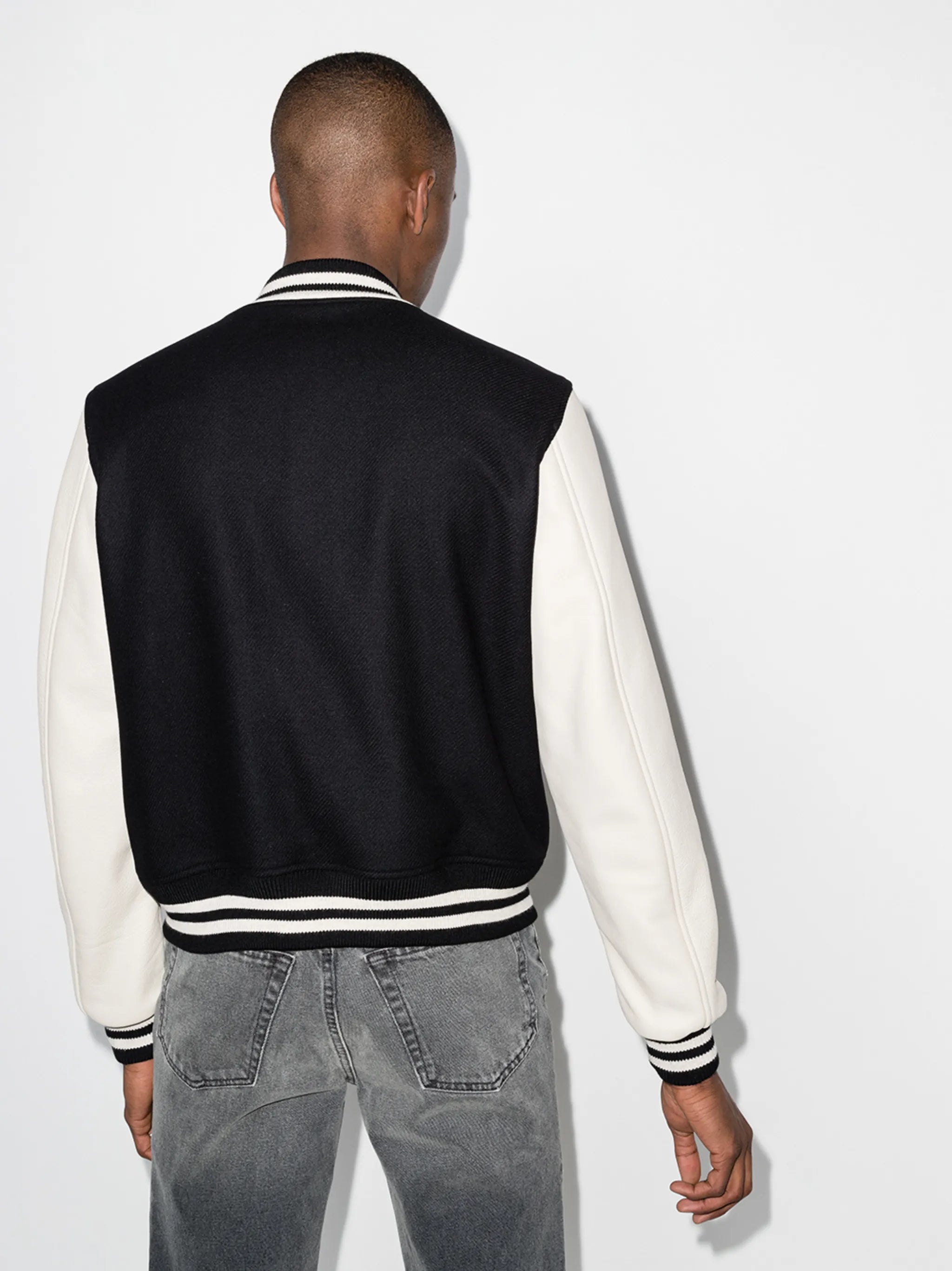 logo-appliqué varsity bomber jacket