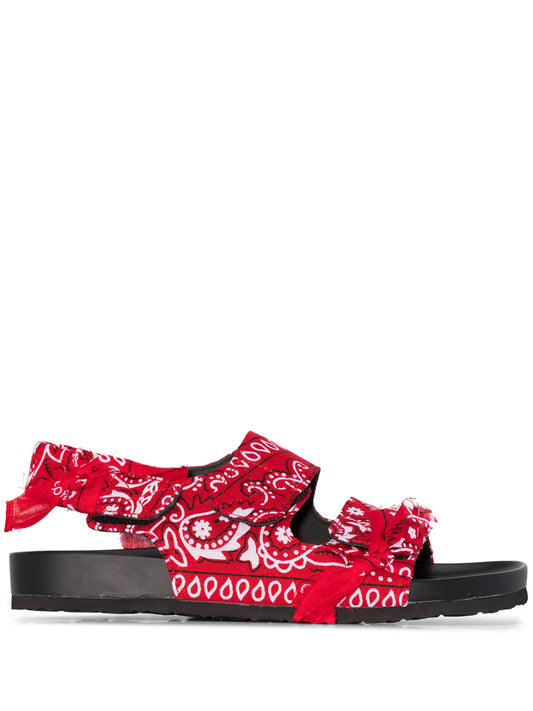 bandana-print flat sandals