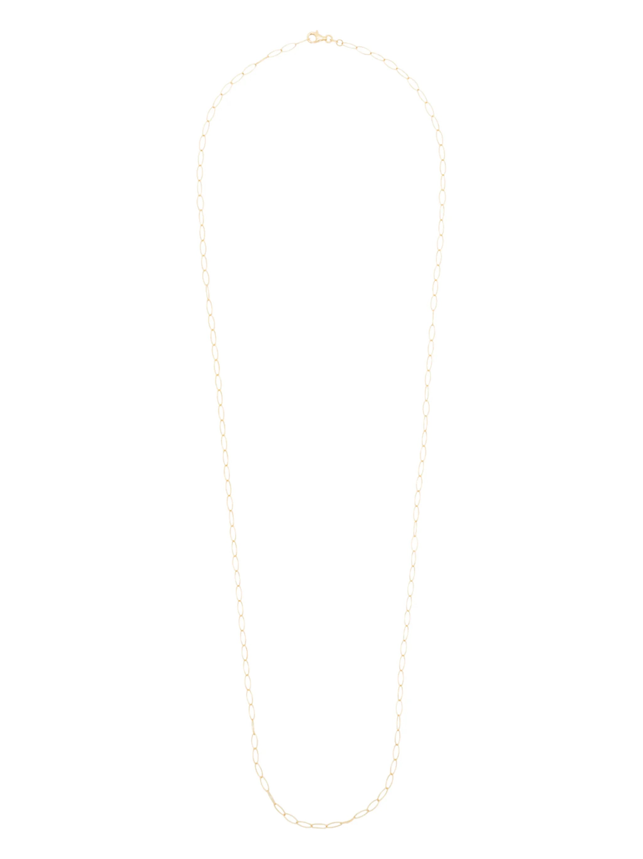 14K yellow gold oval-chain long necklace