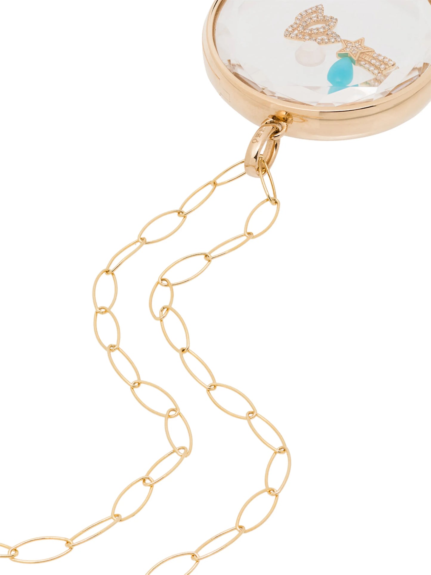 14K yellow gold oval-chain long necklace