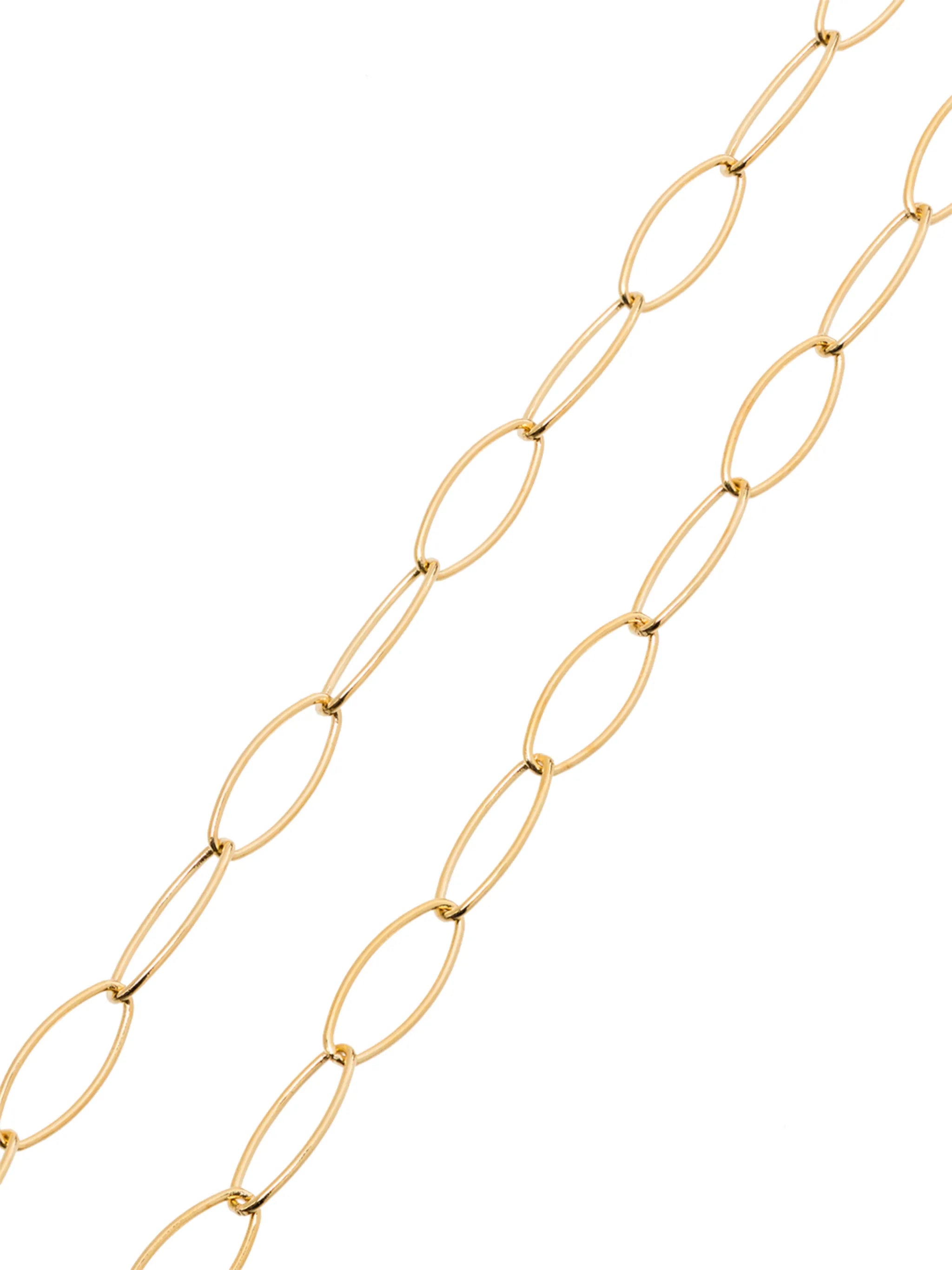 14K yellow gold oval-chain long necklace
