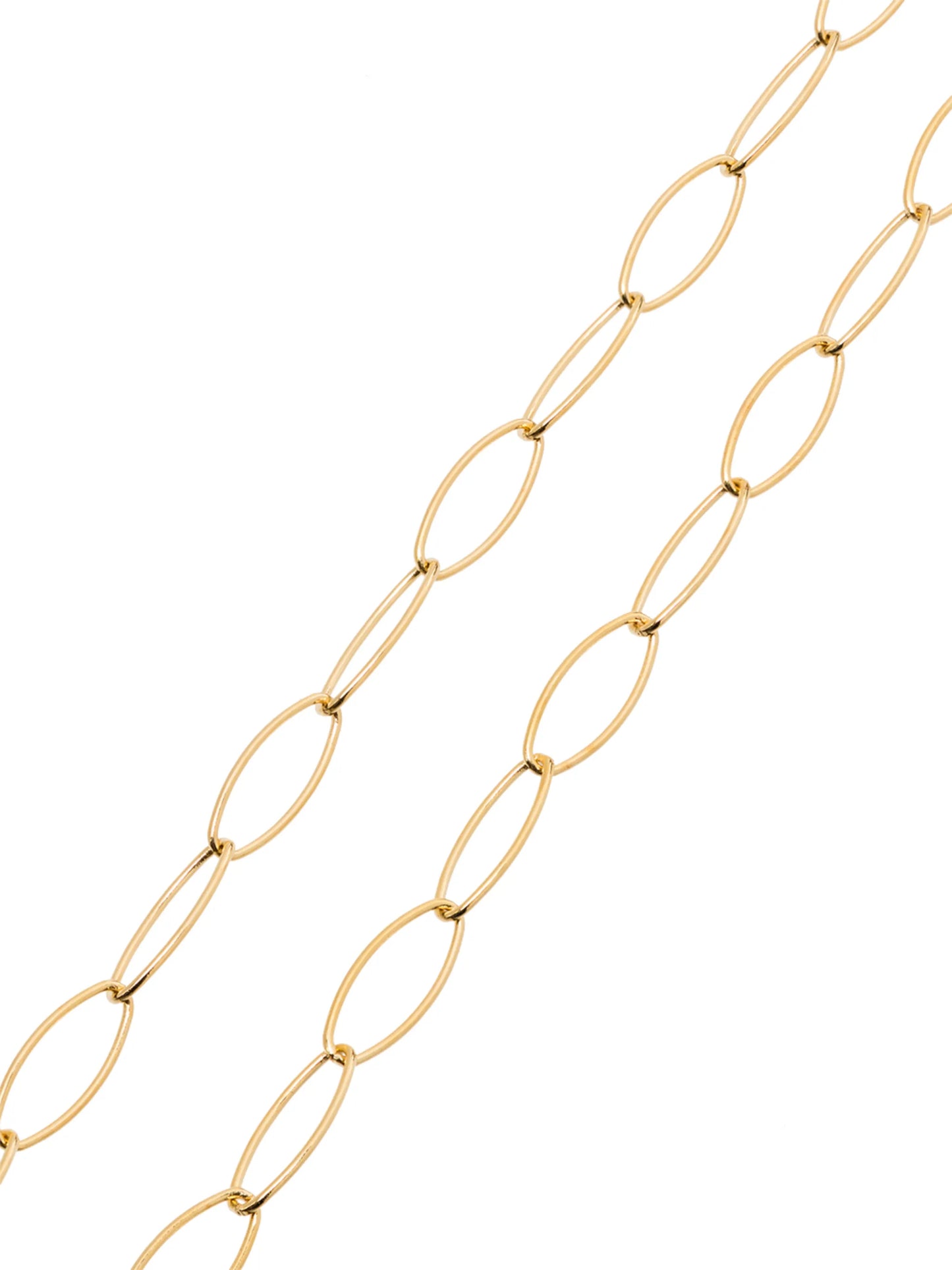 14K yellow gold oval-chain long necklace