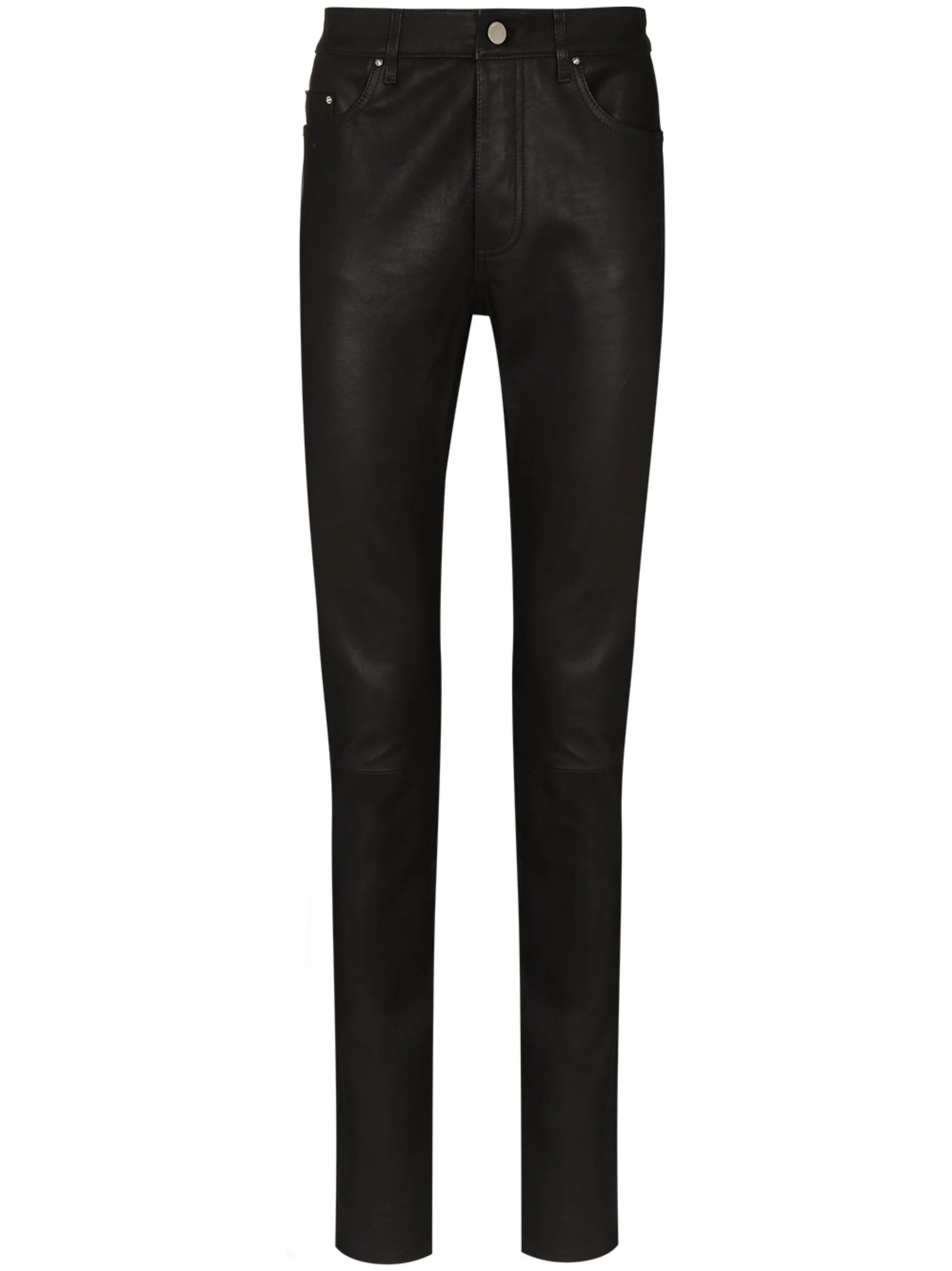 skinny-fit leather trousers