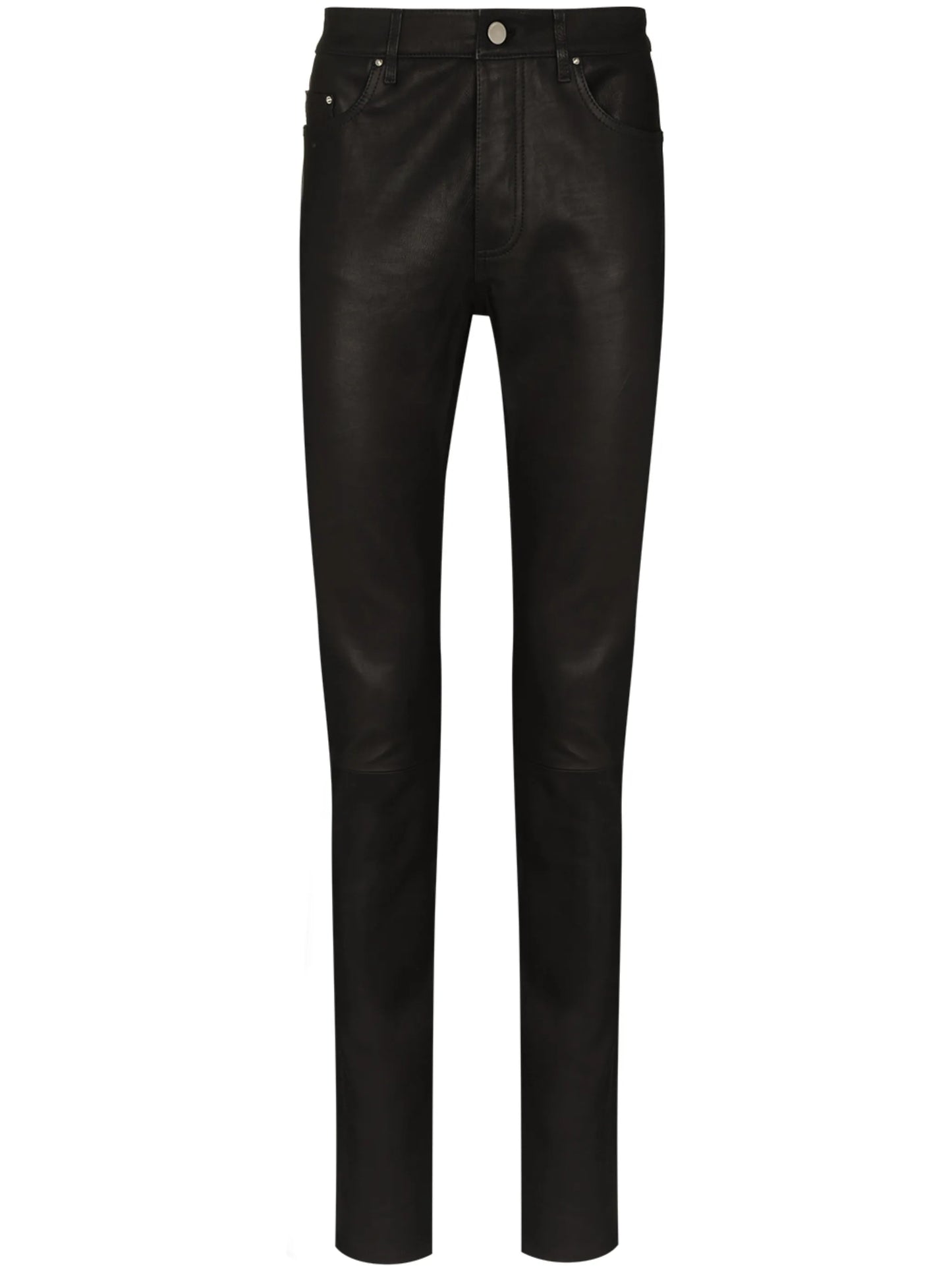 skinny-fit leather trousers