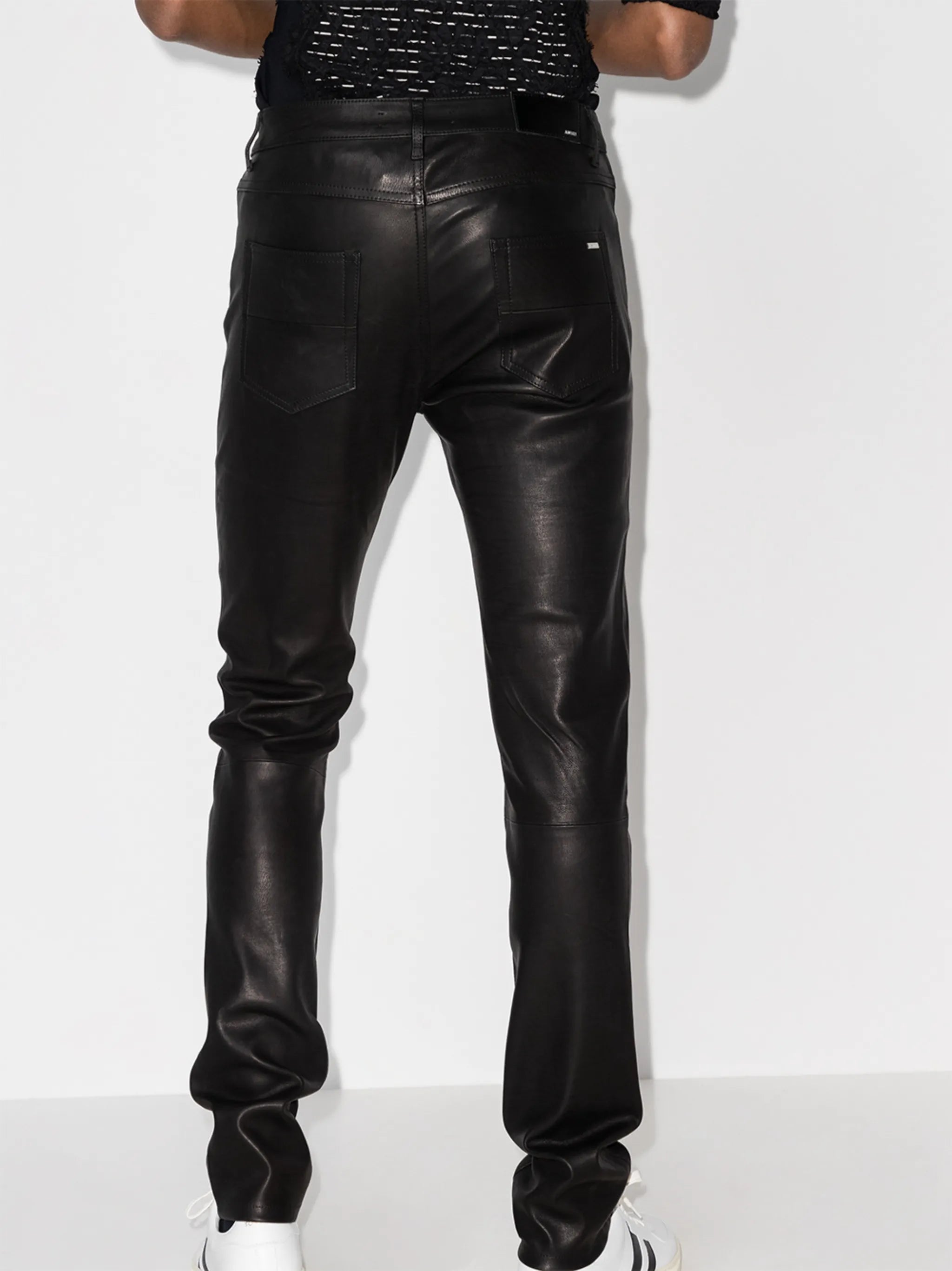 skinny-fit leather trousers