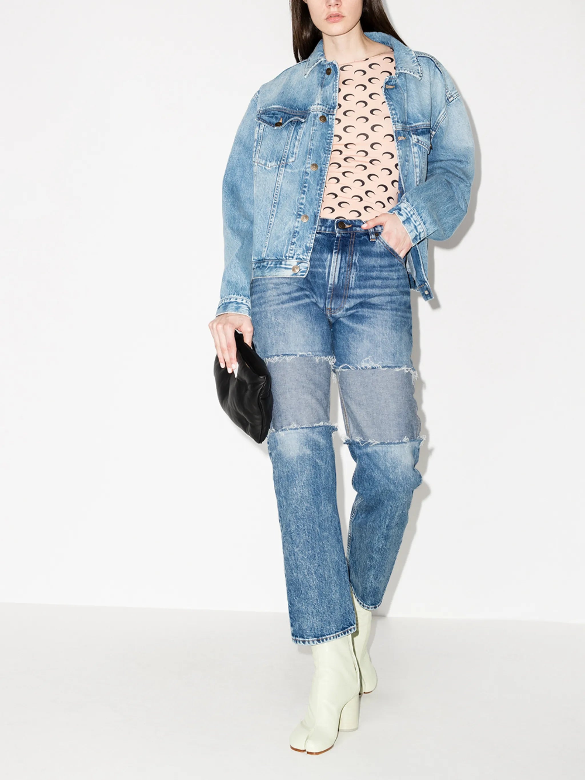 reverse-panel high-rise boyfriend jeans