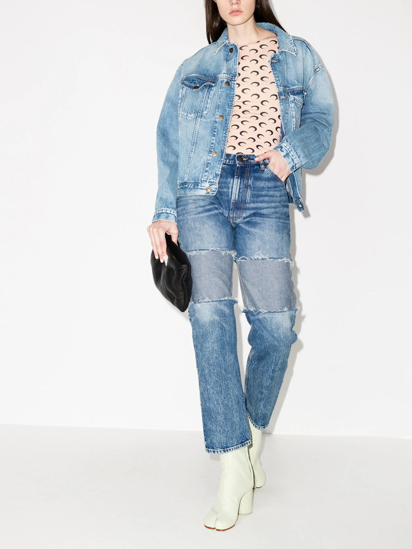 reverse-panel high-rise boyfriend jeans