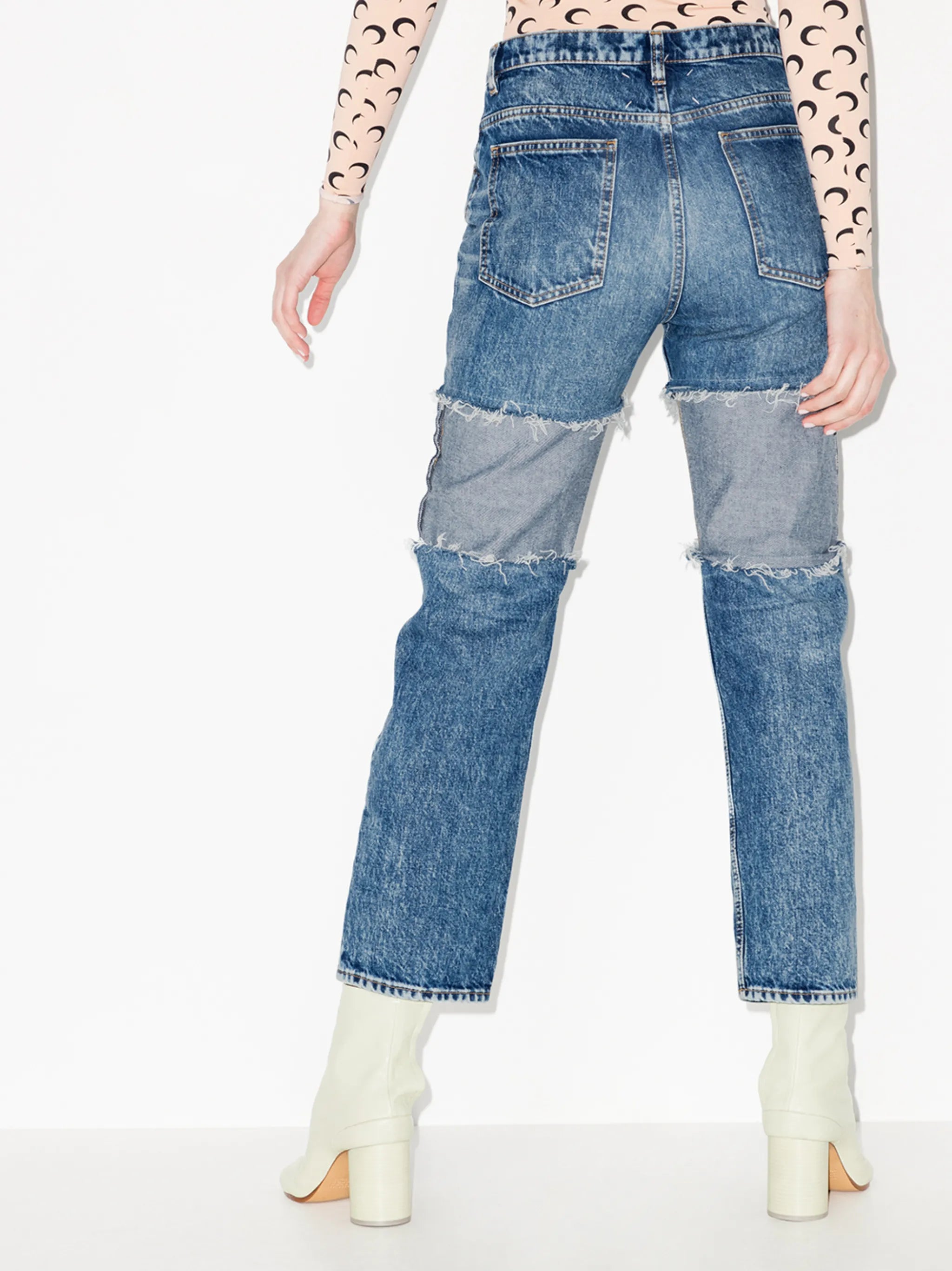 reverse-panel high-rise boyfriend jeans