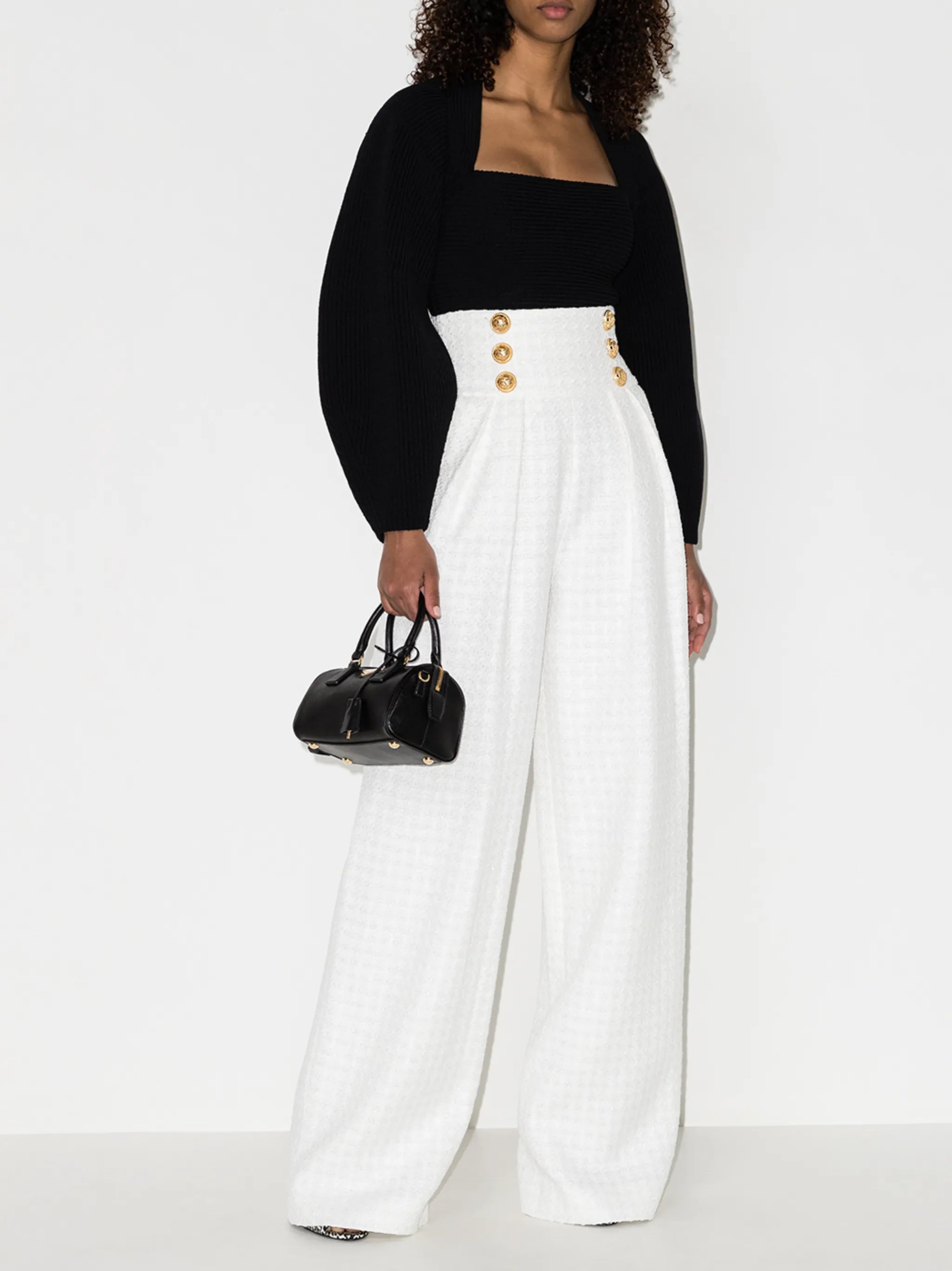 high-rise wide-leg trousers