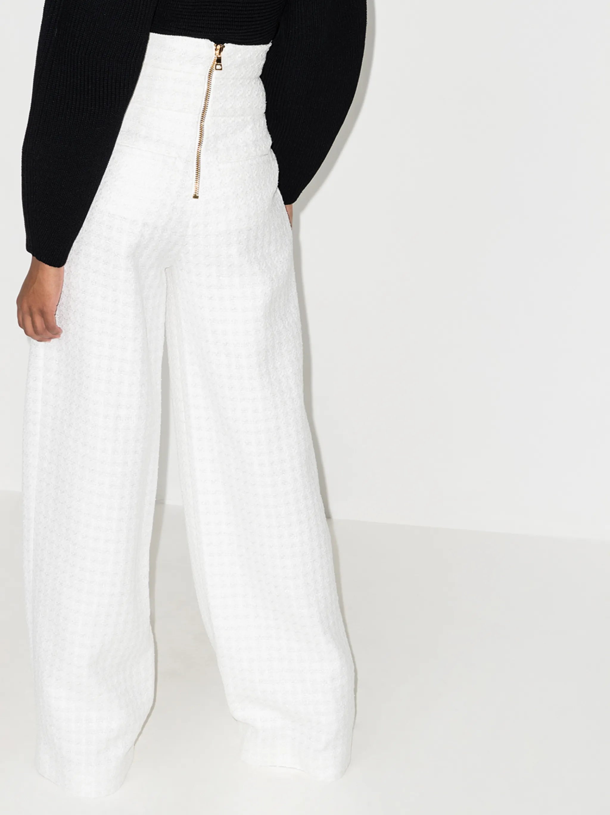 high-rise wide-leg trousers