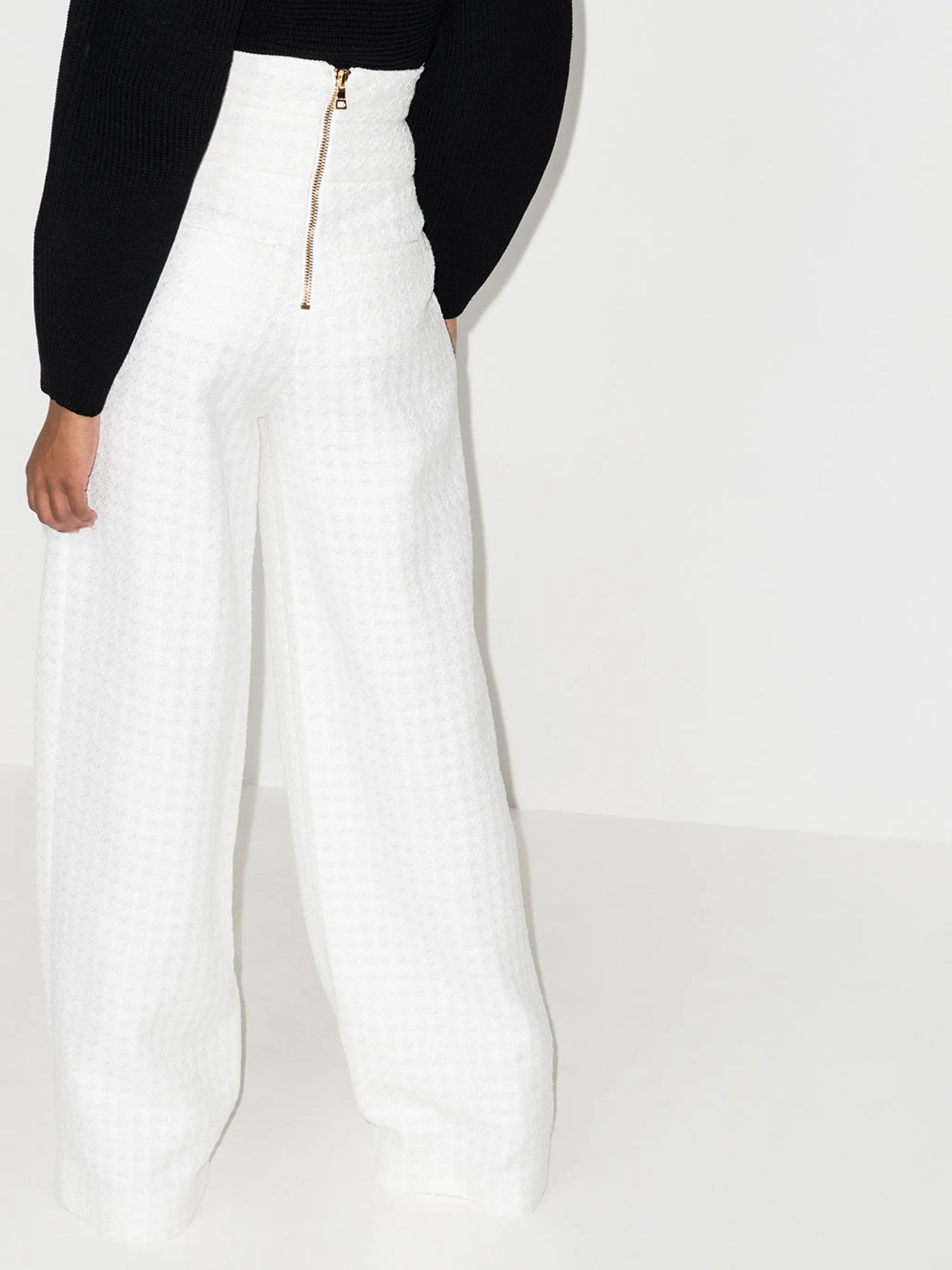 high-rise wide-leg trousers