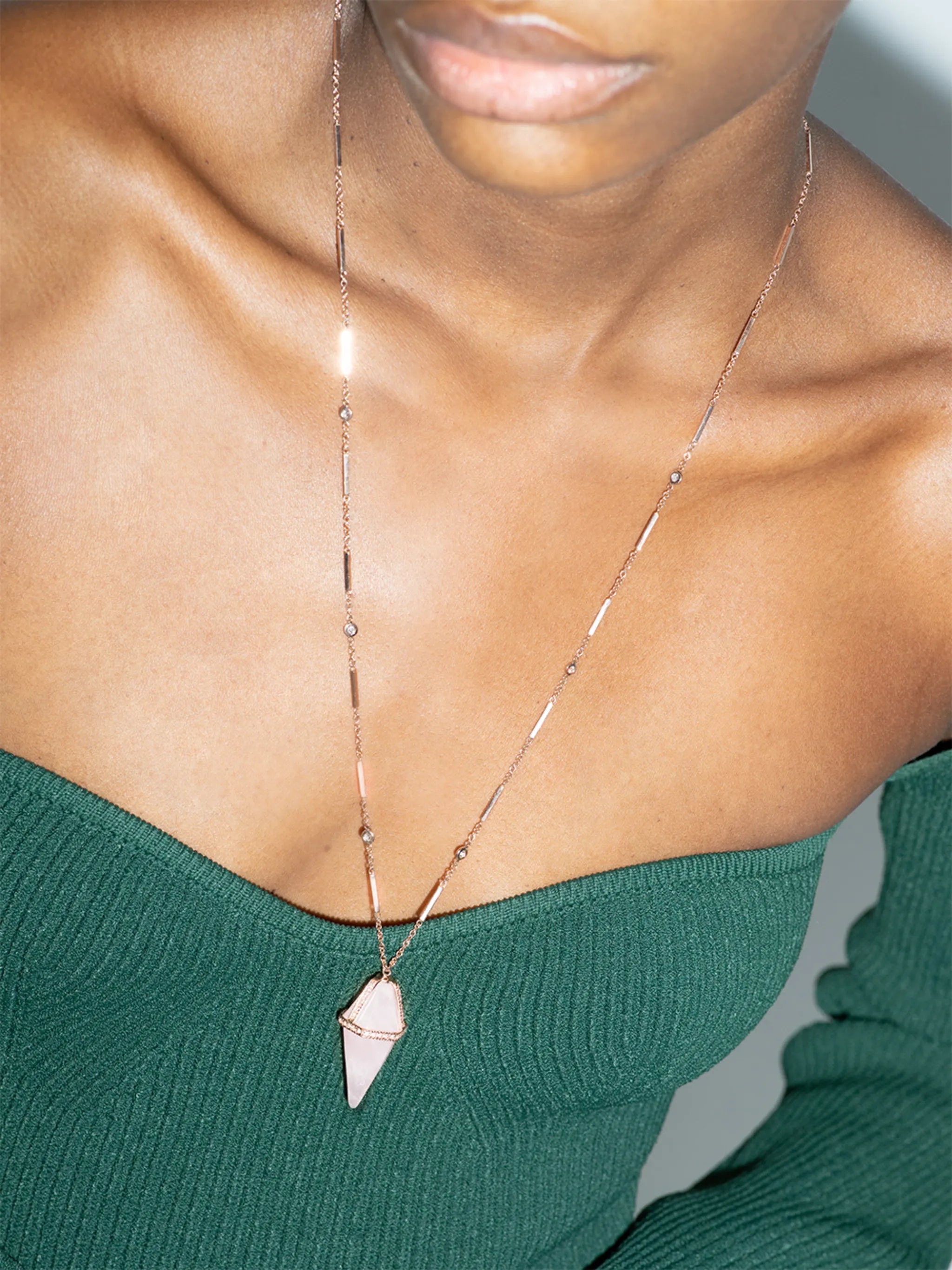 14K rose gold pendant necklace