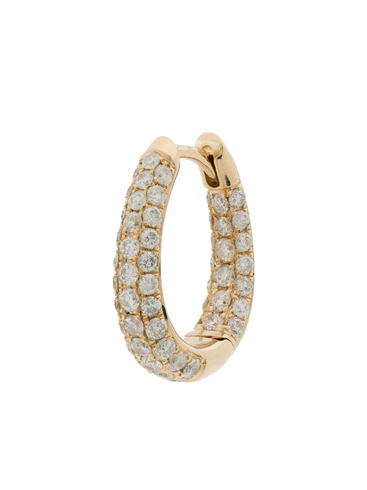 14kt yellow gold Inside Out diamond hoop earring
