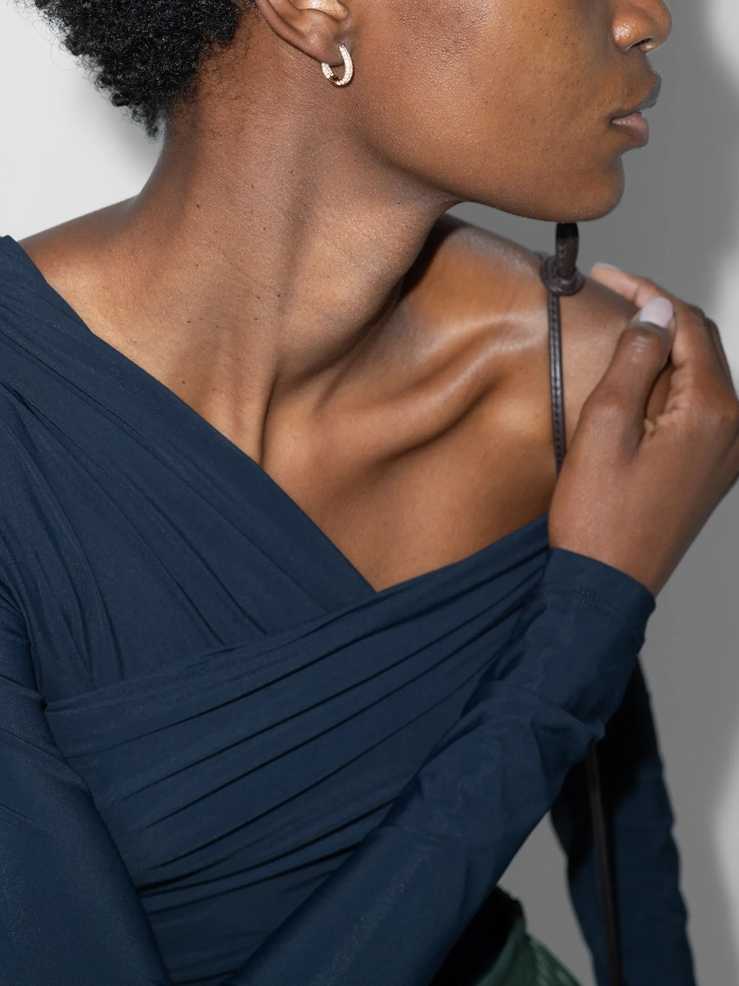 14kt yellow gold Inside Out diamond hoop earring