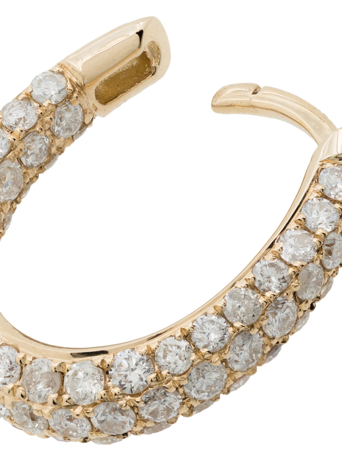 14kt yellow gold Inside Out diamond hoop earring