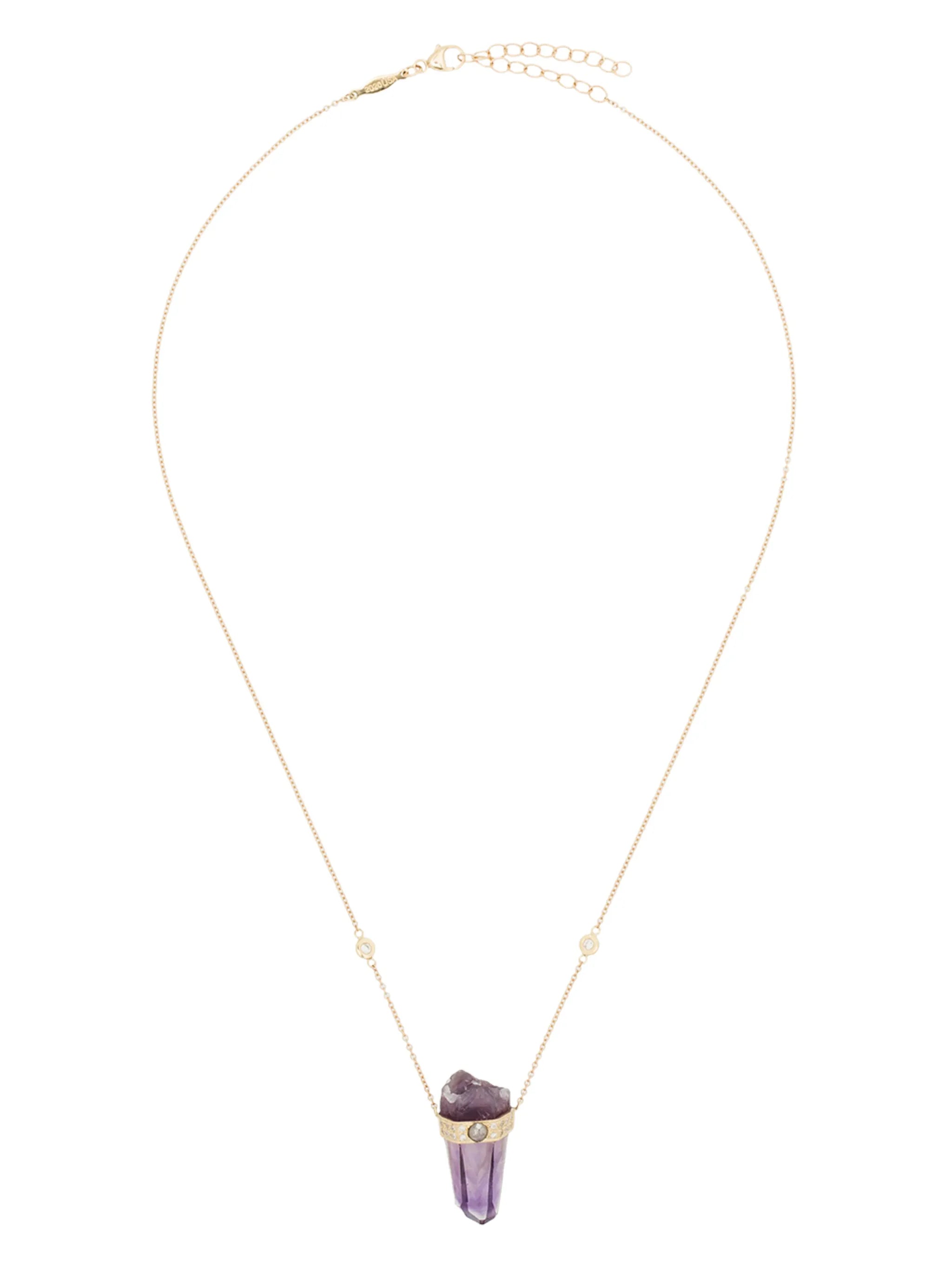 14kt rose gold amethyst-pendant necklace